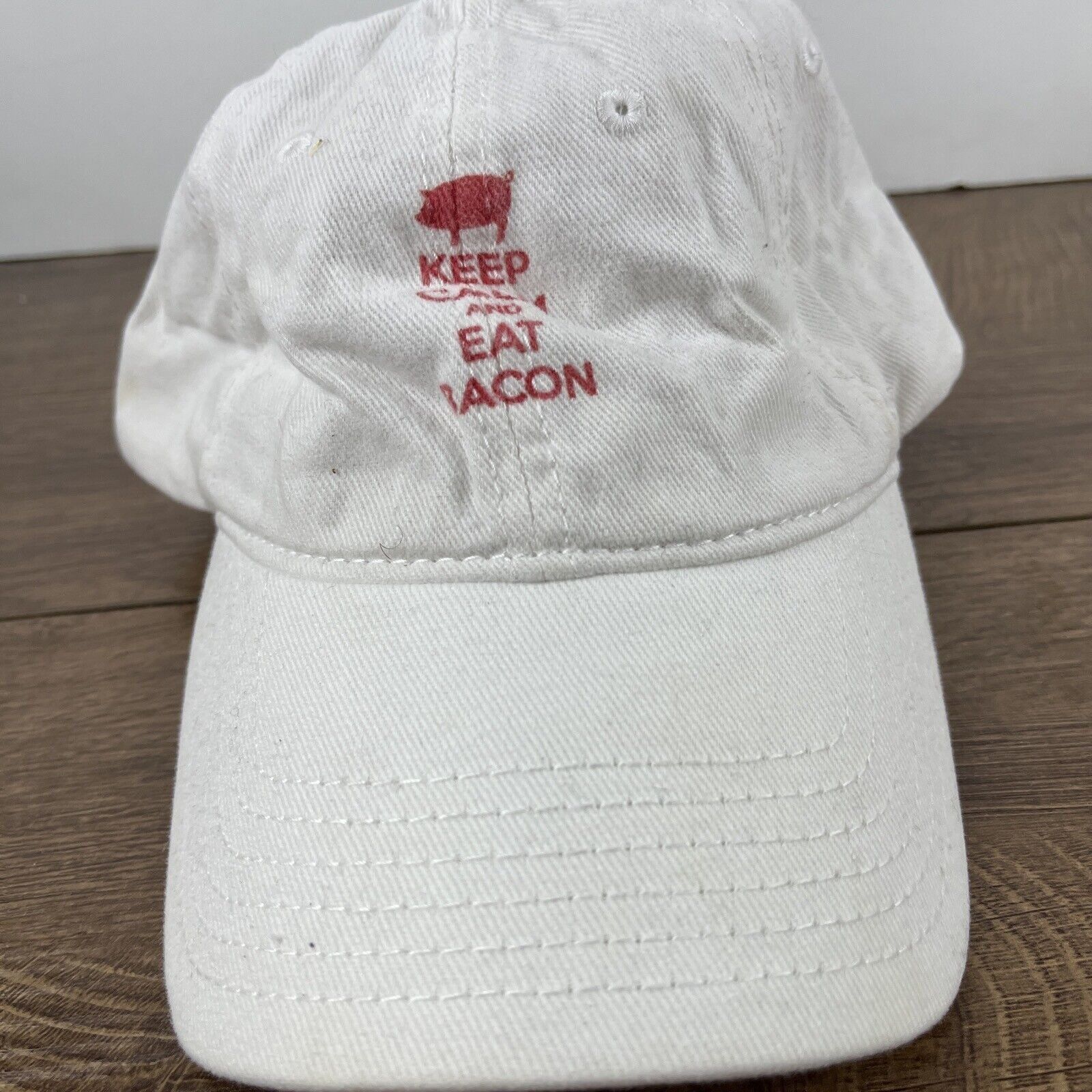 Other Keep Calm Eat Bacon Hat Eat Bacon Hat White Hat Adjustable W Size ONE SIZE - 6 Thumbnail