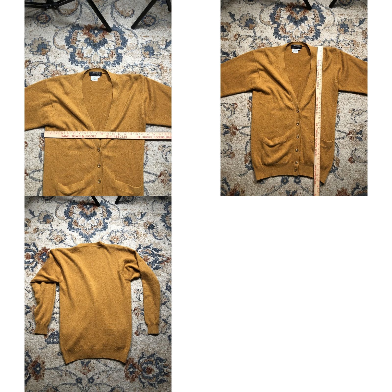 Vintage VINTAGE Country Shop Cashmeres Cardigan Sweater V-Neck Womens Small Yellow 100% Cashmere Button Pockets Knit Blended Ribbed Cuffs Size S / US 4 / IT 40 - 8 Thumbnail