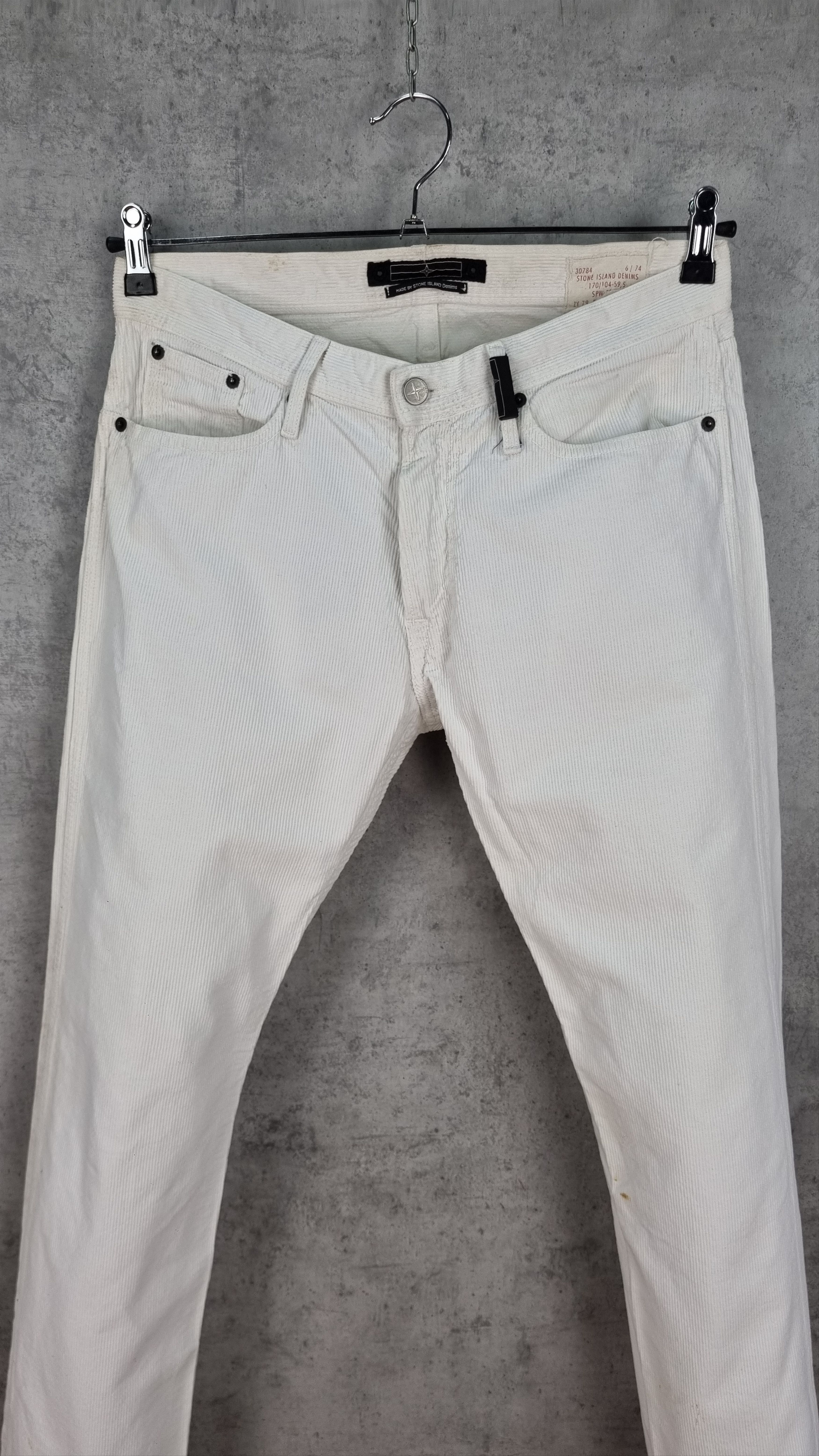 Stone Island × Vintage Dirty Corduroy Stone Island White Slim Fit Pants Size US 31 - 22 Thumbnail