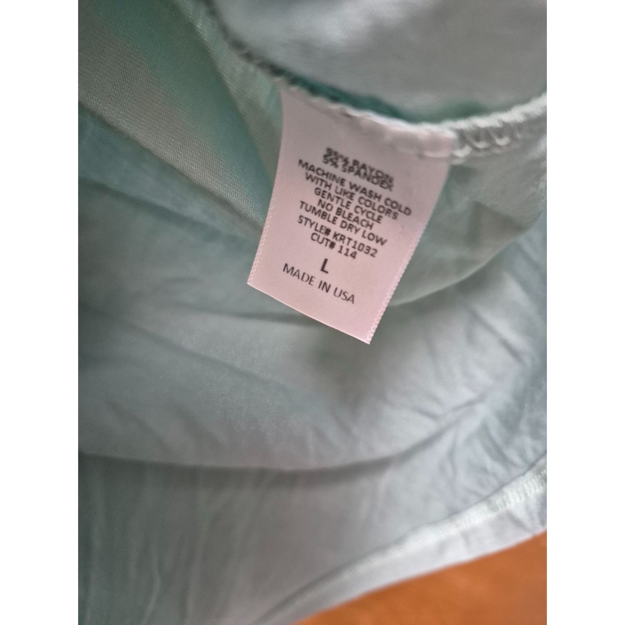 Other 3/4 Sleeve Ruffle Tunic Top Green Women's Shirt Large Size L / US 10 / IT 46 - 4 Thumbnail