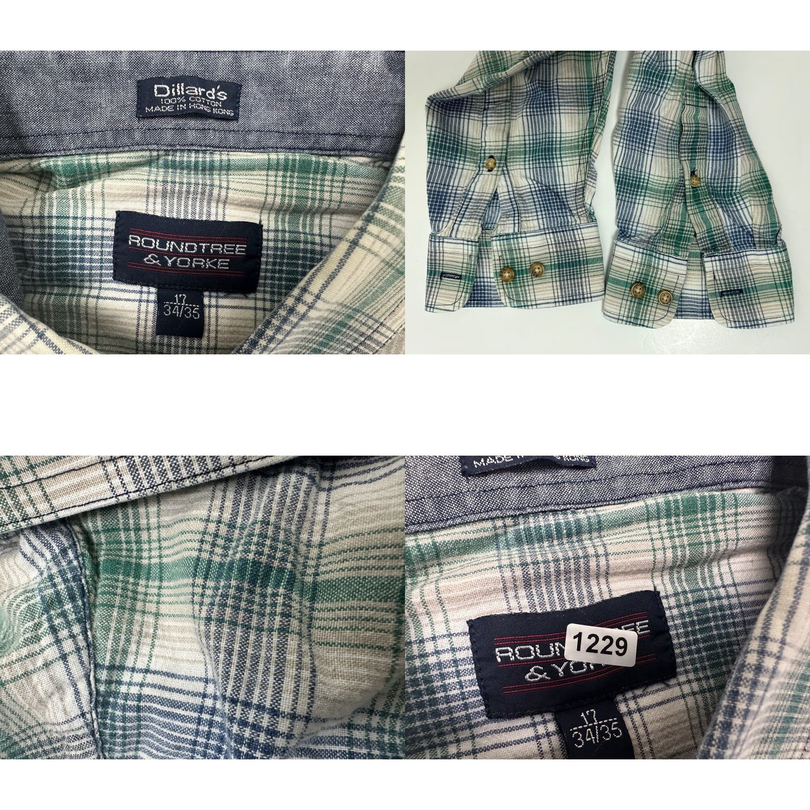 Roundtree & Yorke VINTAGE Roundtree & Yorke Shirt Men XL Long Sleeve Button-Down Outdoor Plaid 90s Casual Hipster Travel Size US XL / EU 56 / 4 - 10 Thumbnail