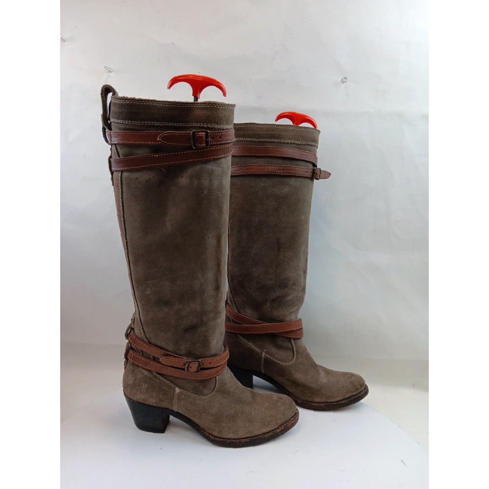 Frye Frye Jane Strappy Boot Suede Nubuck Fatigue Size 6.5 Boots Women Fatigue Suede Nubuck Mid-Calf 6.5 Womens Frye Jane Fatigue Size US 7 / IT 37 - 7 Thumbnail