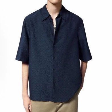 Louis Vuitton Louis Vuitton Louis Vuitton Navy Blue Short Sleeve Shirt-2 Size US M / EU 48-50 / 2 - 6 Thumbnail