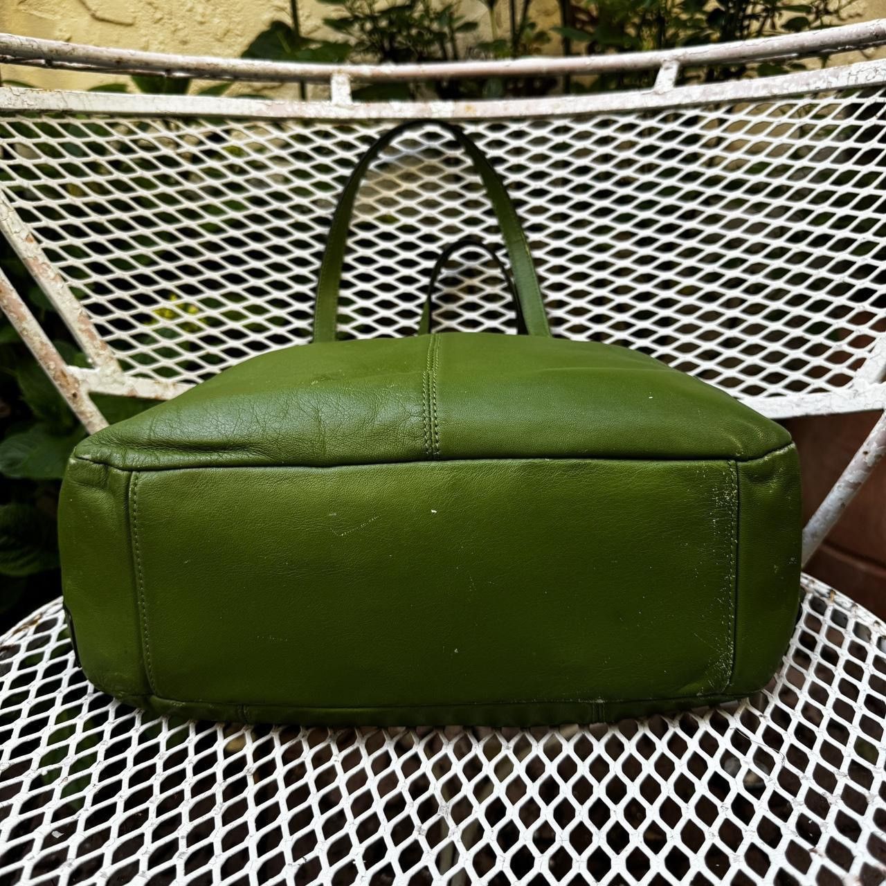Coach Coach Green Leather Tote with Zipper Pockets Size ONE SIZE - 3 Thumbnail