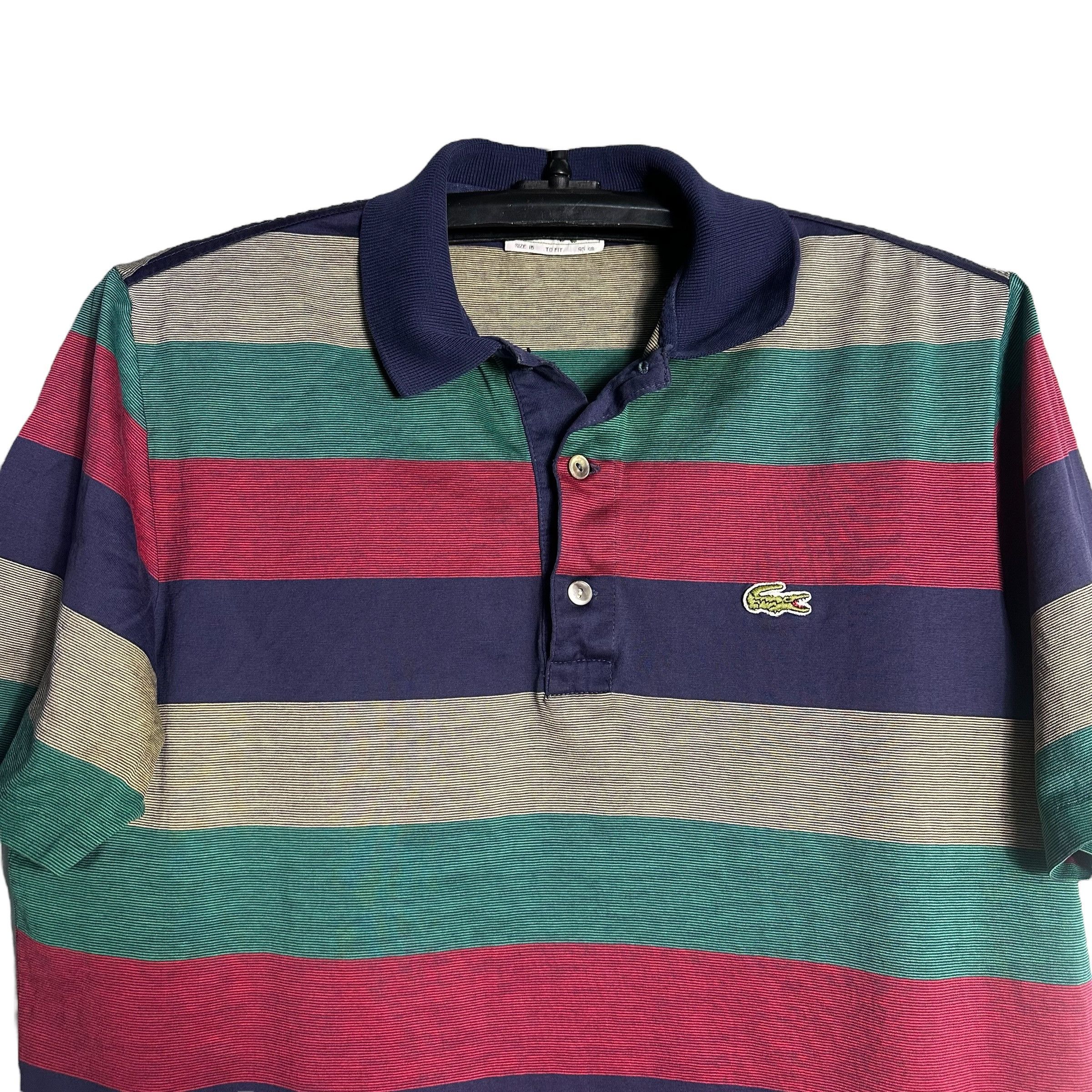 Japanese Brand 🔥RARE🔥Vtg Chemise Lacoste Multicolor Striped Polo Shirt Size US XXS / EU 40 - 2 Thumbnail