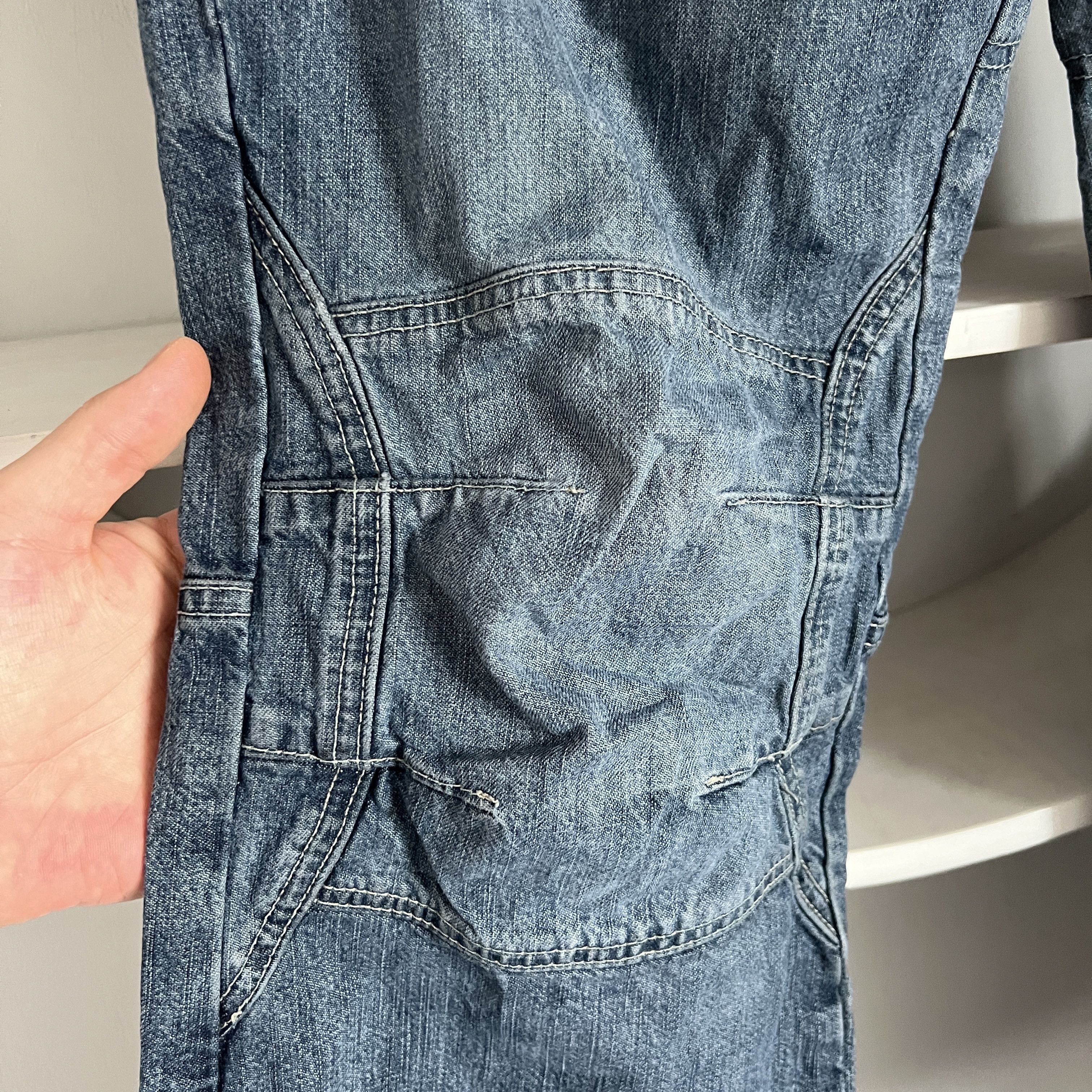 Other FISHBONE Vintage Stone Used Moto Wide Blue Jeans Size L Size US 32 / EU 48 - 9 Thumbnail