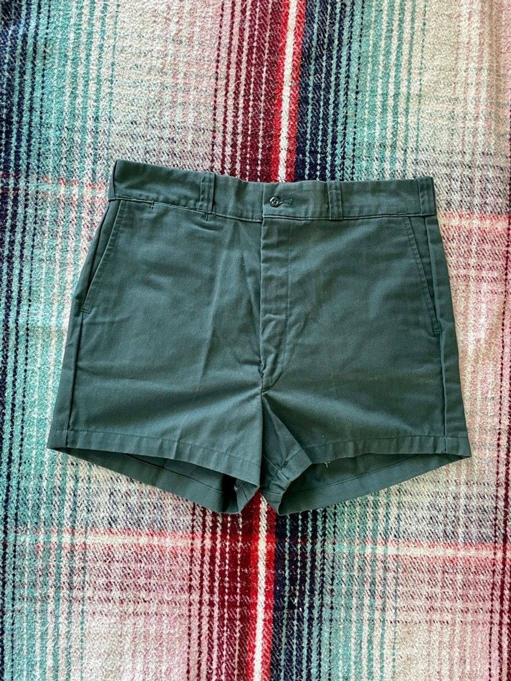Vintage 80s Key Imperial Green Work Shorts 34 Size US 34 / EU 50 - 1 Thumbnail