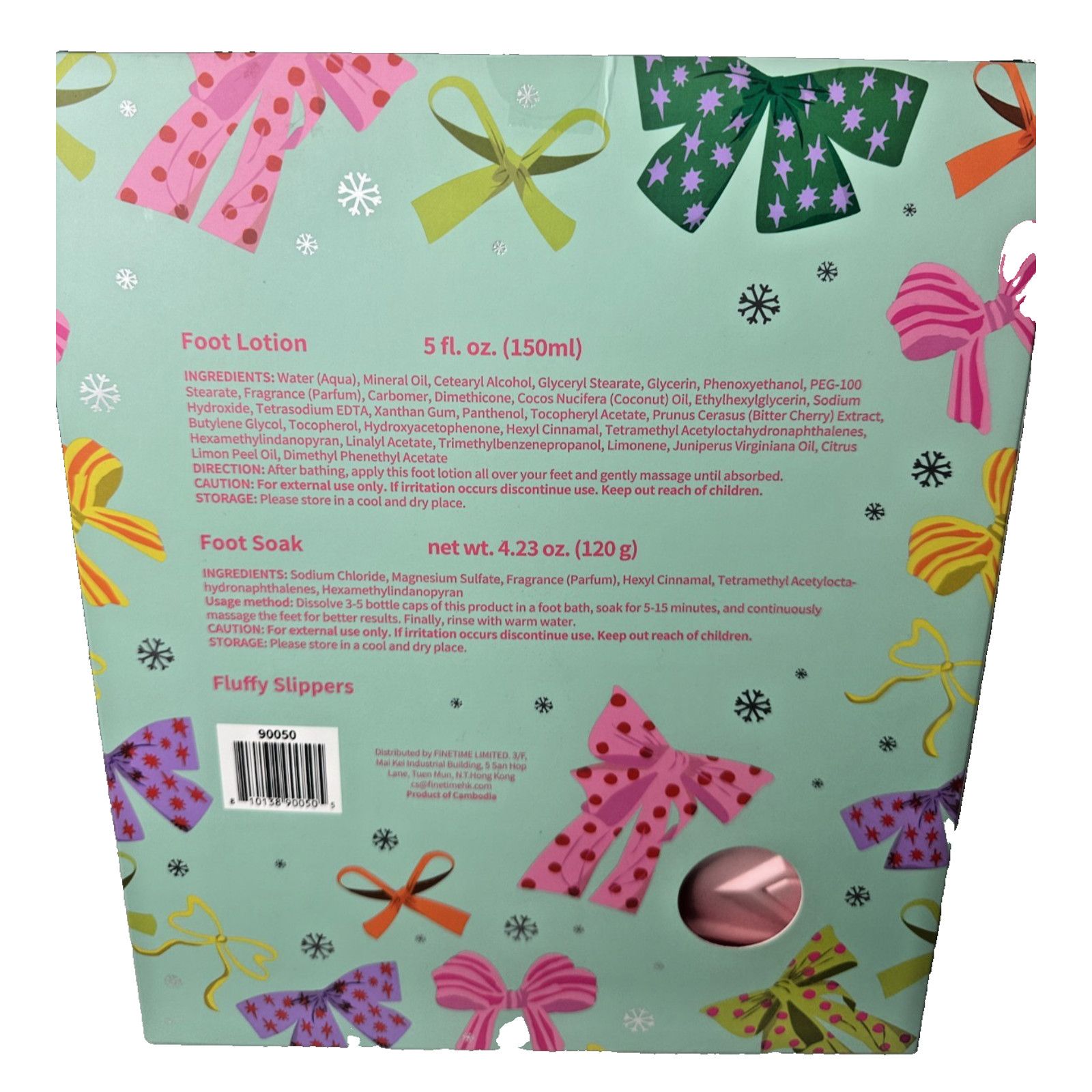 Other Foot Care Set 3pc-Mandarin Peach Lotion, Mineral & Slippers Size US 10 / IT 40 - 9 Thumbnail