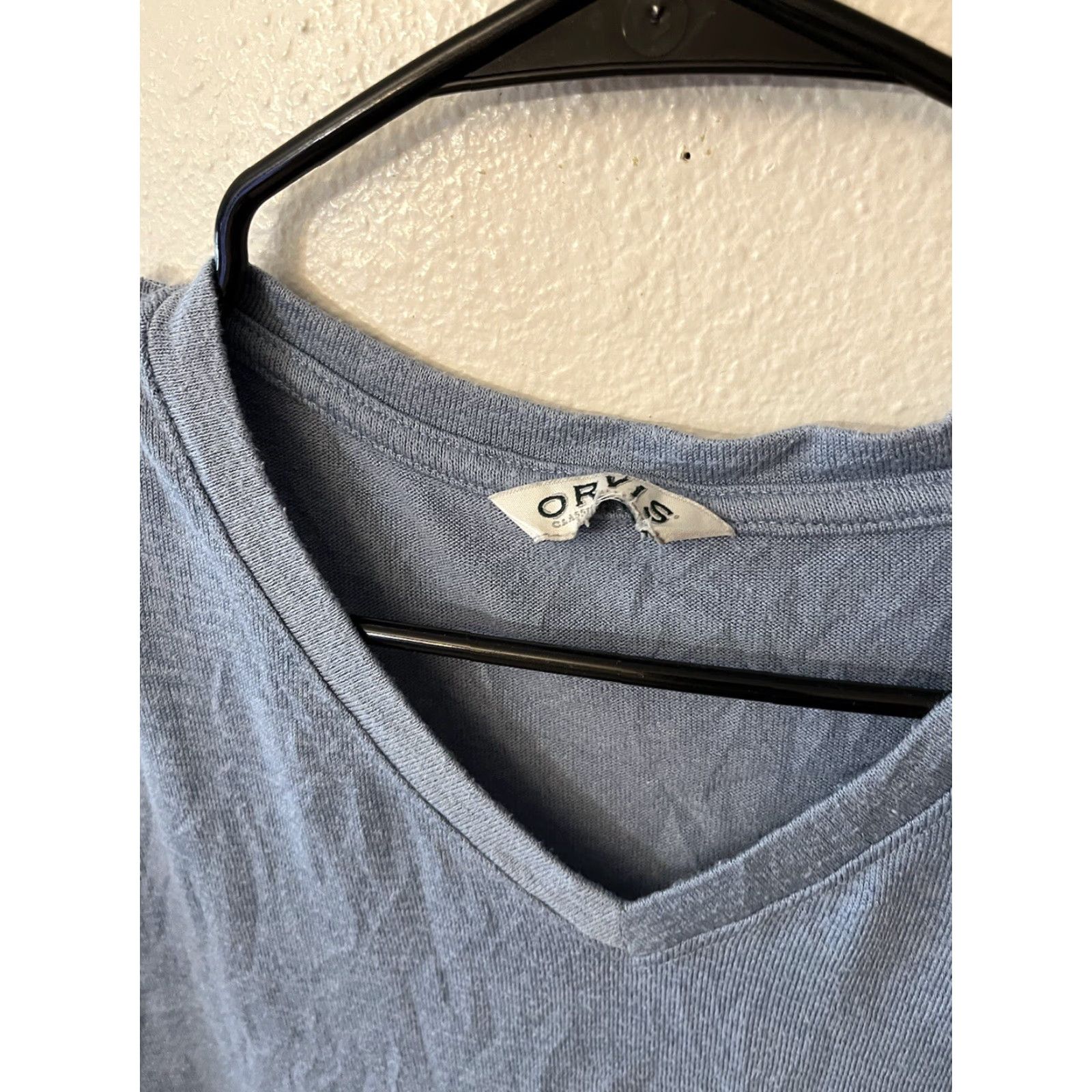 Orvis Orvis Women's Blue V-Neck Cap Sleeve Knit Blouse Top Relaxed Fit Shirt Size S Size S / US 4 / IT 40 - 2 Thumbnail