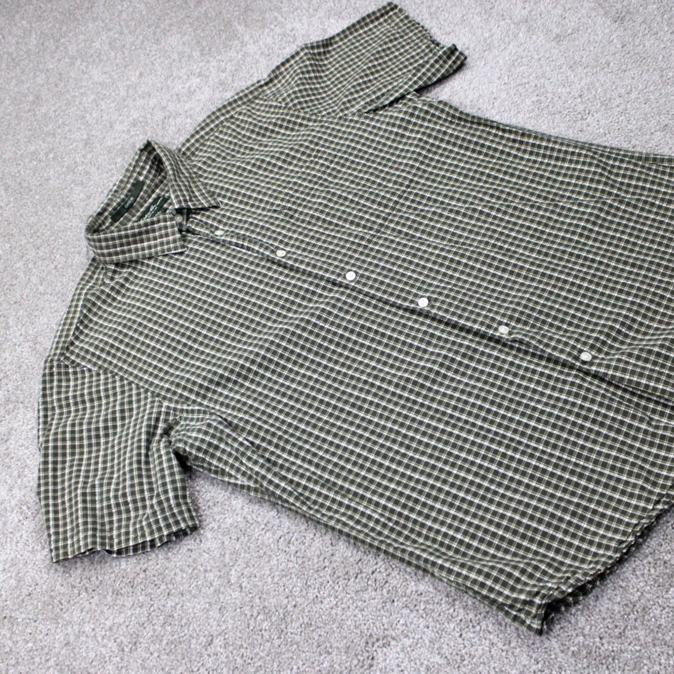 Eddie Bauer Eddie Bauer Shirt Men Large Green/Yellow/White Plaid Button-Up Short Sleeve Vintage No Size US L / EU 52-54 / 3 - 6 Thumbnail