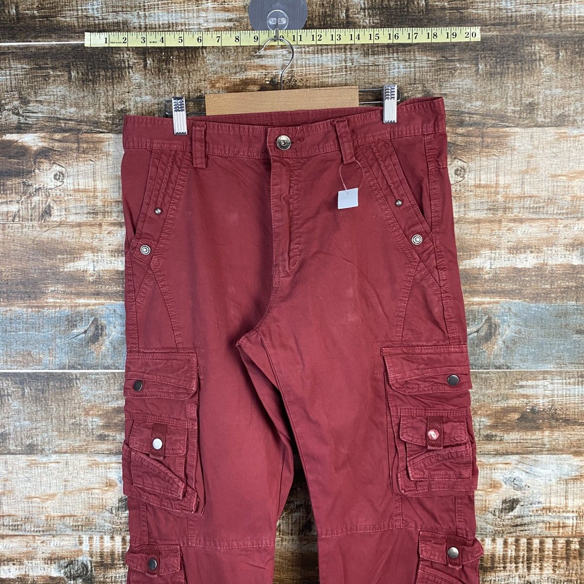 DL Japanese Brand Red Cargo Multipocket Pants #C1007