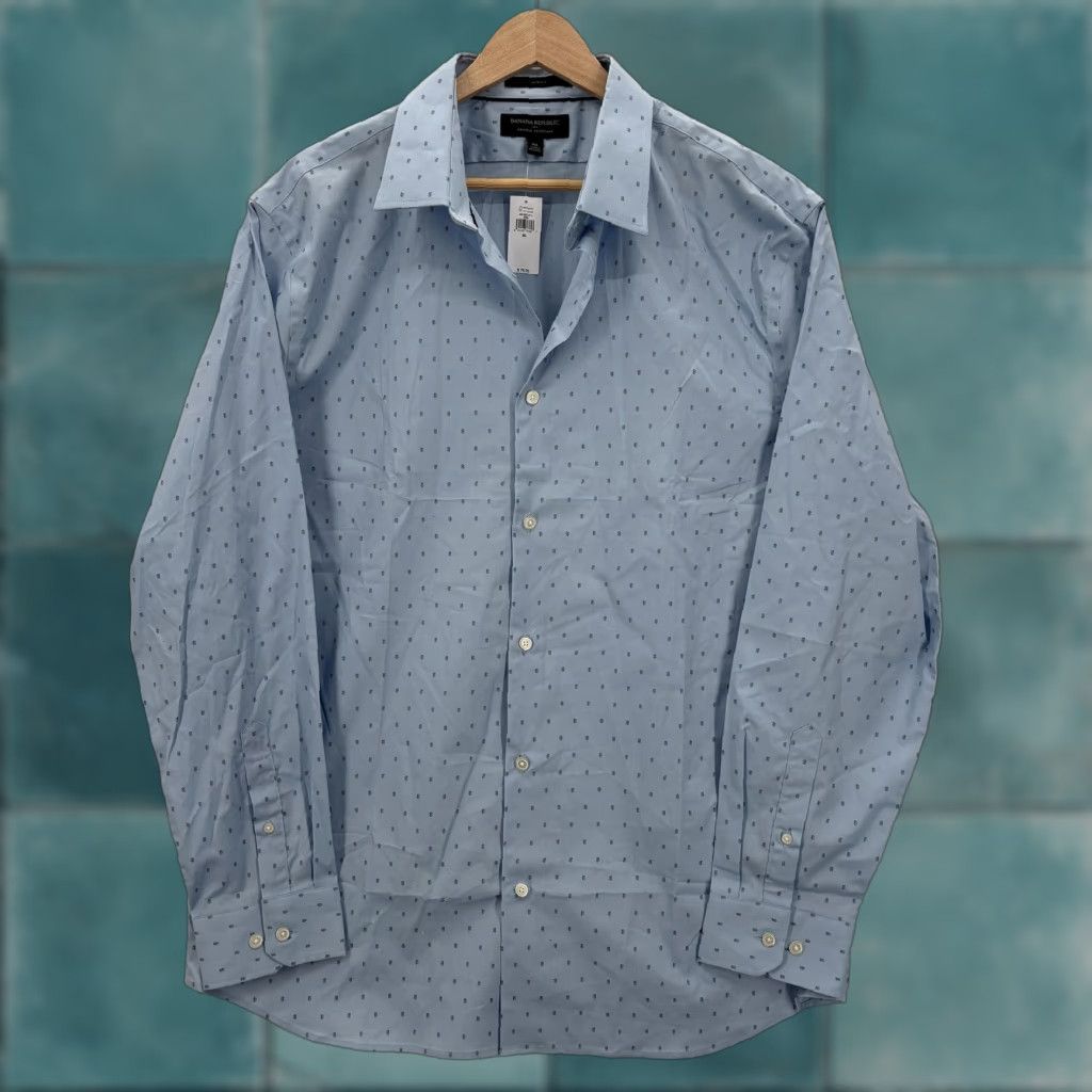 banana republic men's slim-fit wrinkle-resistant dress shirt reviews Basic Blue Tall Size L Take it easy BANANA REPUBLIC Standard Fit Wrinkle