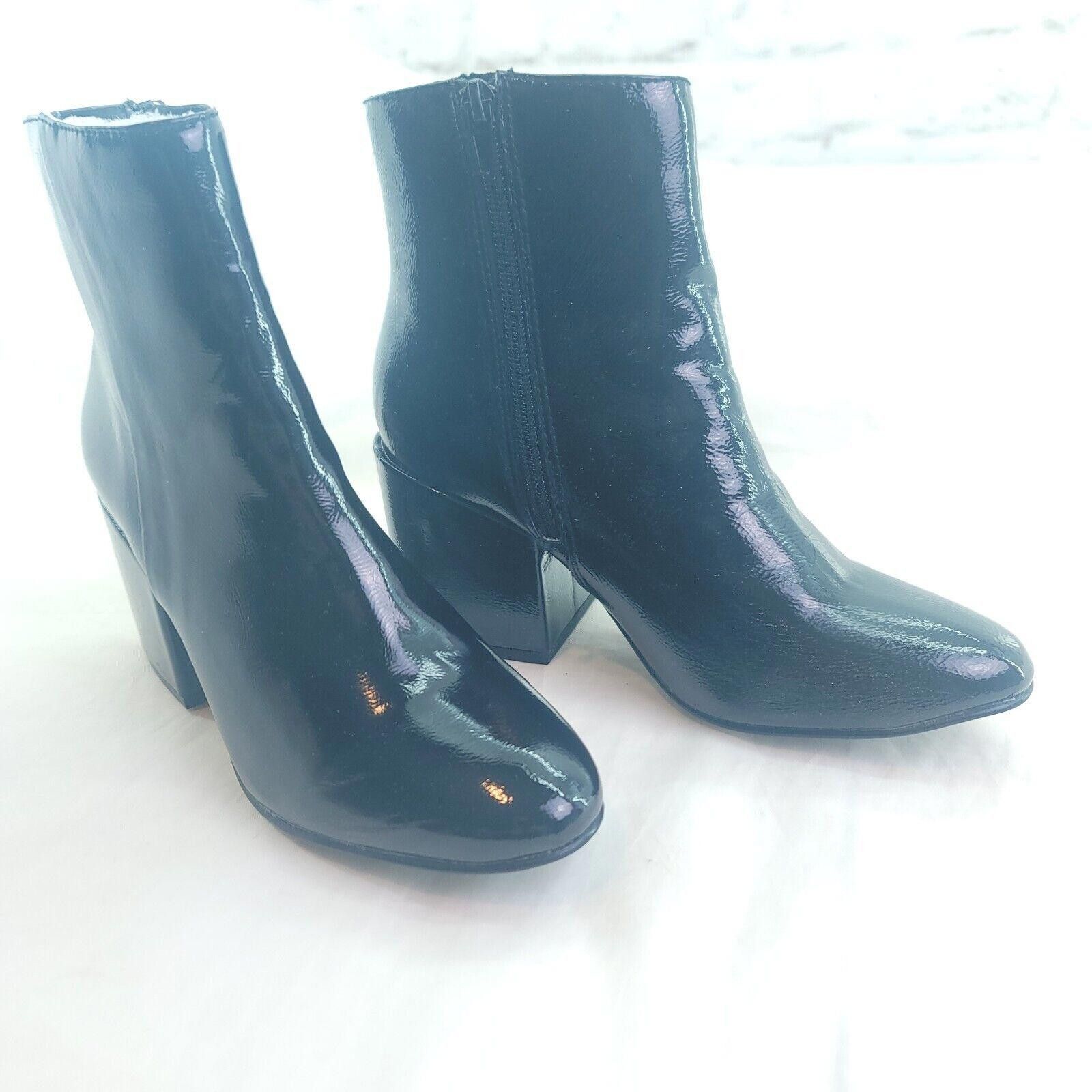 Designer Madden Girl Black Arrcade Glossy Ankle Heeled Size 7 Boots Size US 7 / IT 37 - 1 Thumbnail