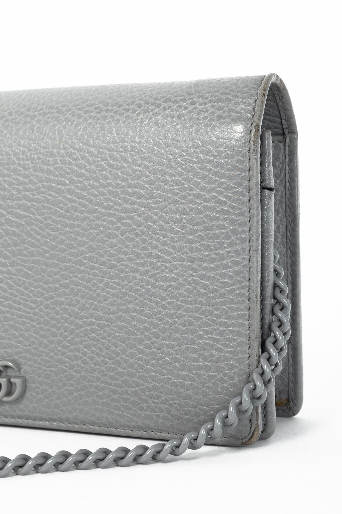 Gucci Gucci Marmont Grey Leather GG Wallet-on-Chain Size ONE SIZE - 8 Thumbnail