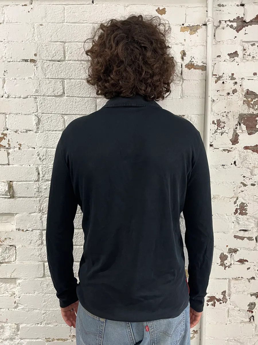 Prada Prada Black Cotton Red Linea Rossa Tape Longsleeve Polo Size US M / EU 48-50 / 2 - 4 Thumbnail