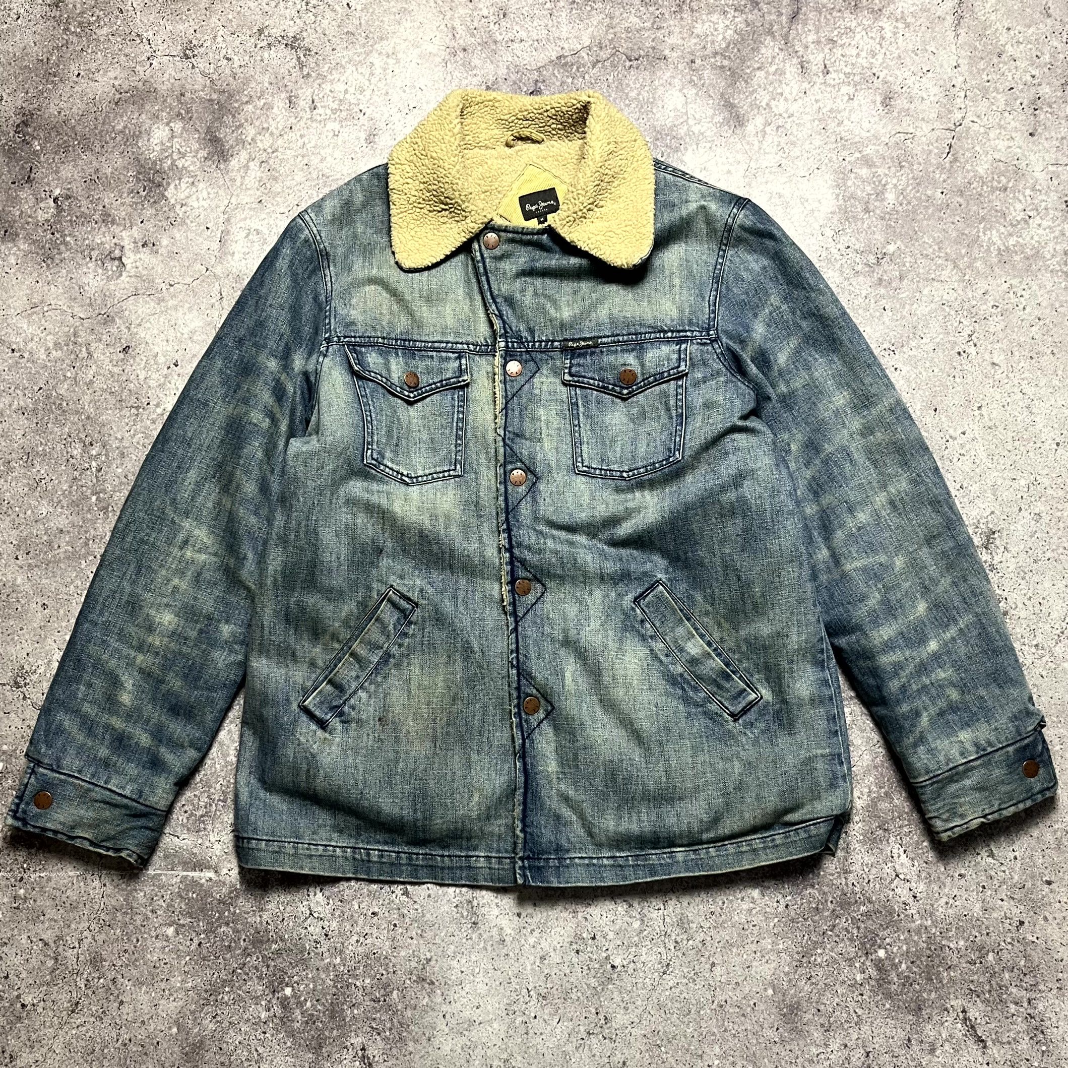 Pepe Jeans Pepe Jeans Sherpa Denim Washed Blue Trucker Jacket Size M Size US M / EU 48-50 / 2 - 9 Thumbnail