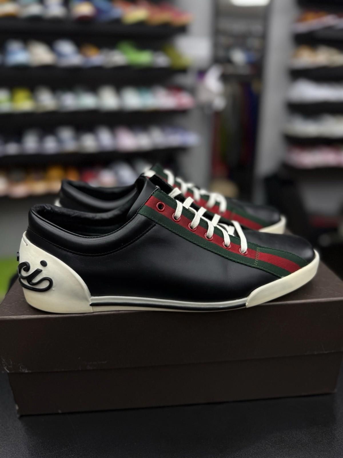 Gucci GUCCi Boulevard Black Leather Web Sneakers Gucci 9.5G/10US Size US 10 / EU 43 - 5 Thumbnail