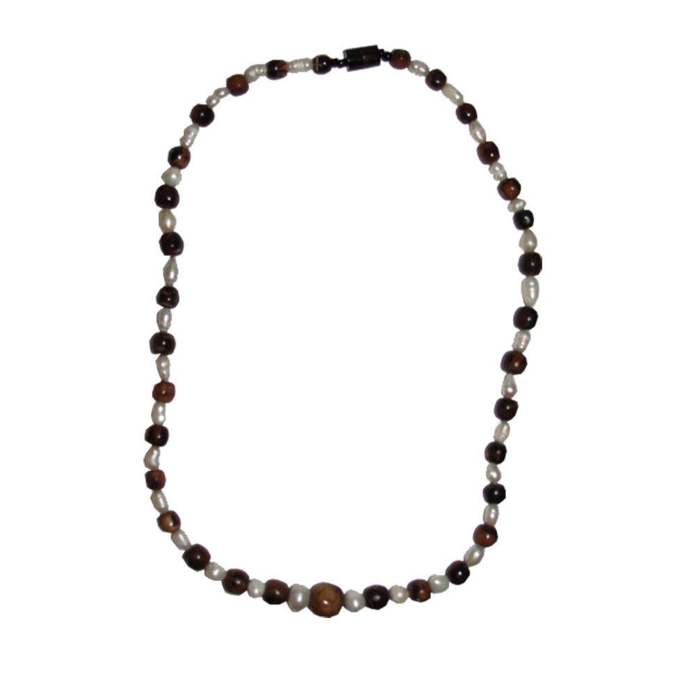 Handmade Mexican Black Coral Bead and Freshwater Pearl Bead Necklace Size ONE SIZE - 4 Thumbnail
