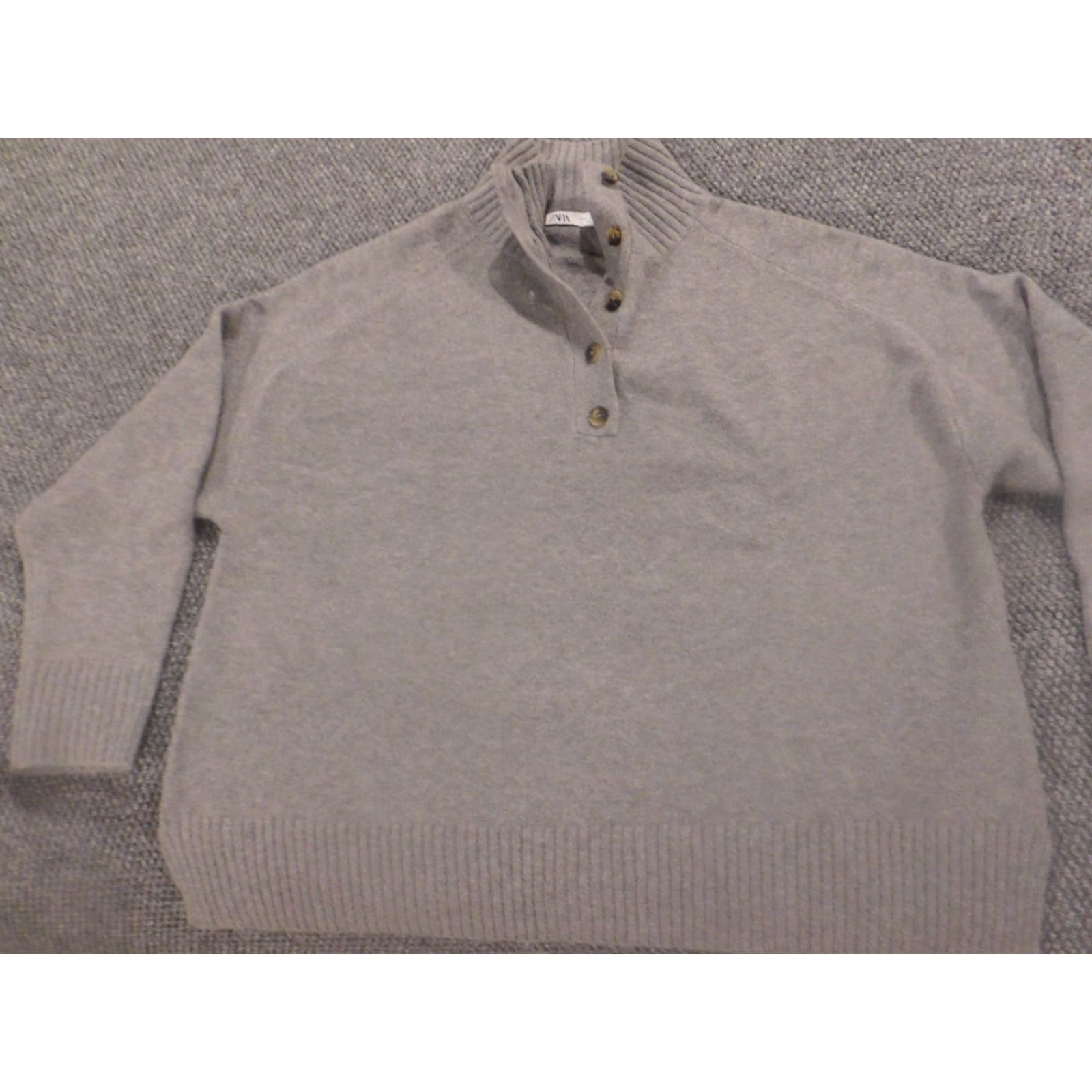 Zara Zara Sweater Shirt Mens Large Gray Pullover Mock Button Classic Wool Acrylic Knit Cable-Neck Casual Everyday Regular Size L Boys Girls Mens Size US L / EU 52-54 / 3 - 3 Thumbnail