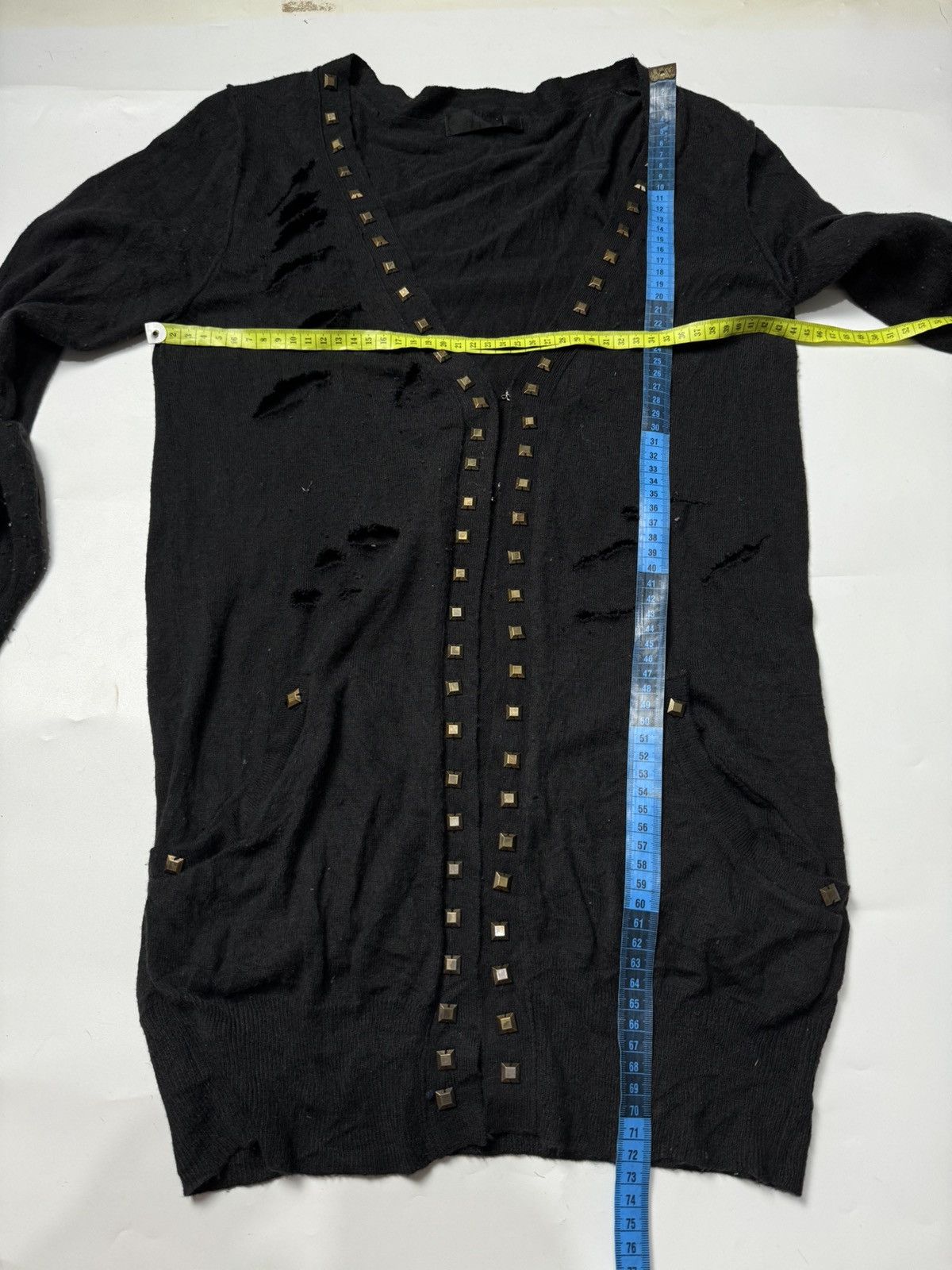 Hysteric Glamour × If Six Was Nine × Japanese Brand Studded Distressed Cardigan Jeanasis Size US M / EU 48-50 / 2 - 8 Thumbnail