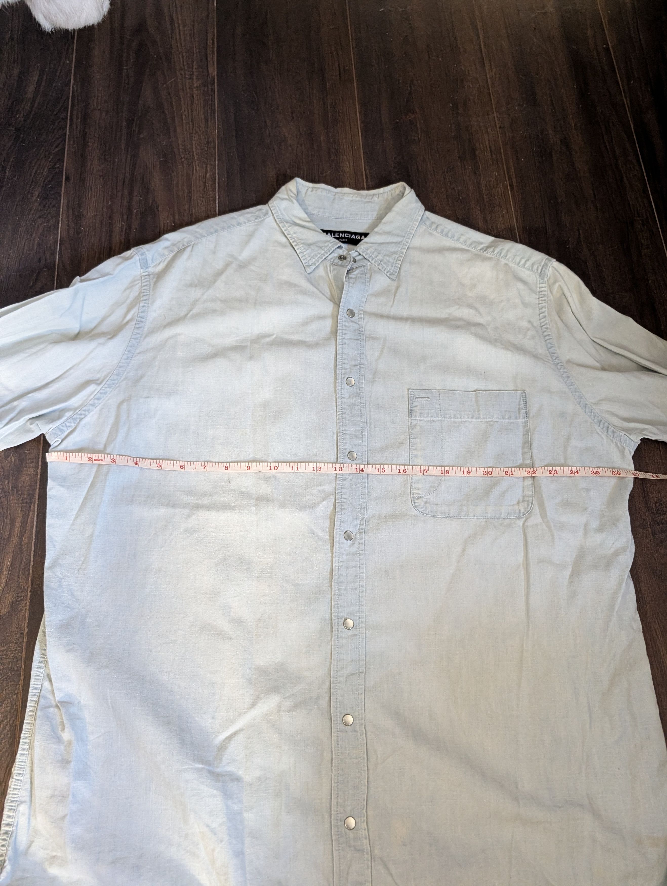 Balenciaga 2018 Power Of Dreams Japanese Chambray Snap Btn Shirt Size US M / EU 48-50 / 2 - 13 Thumbnail