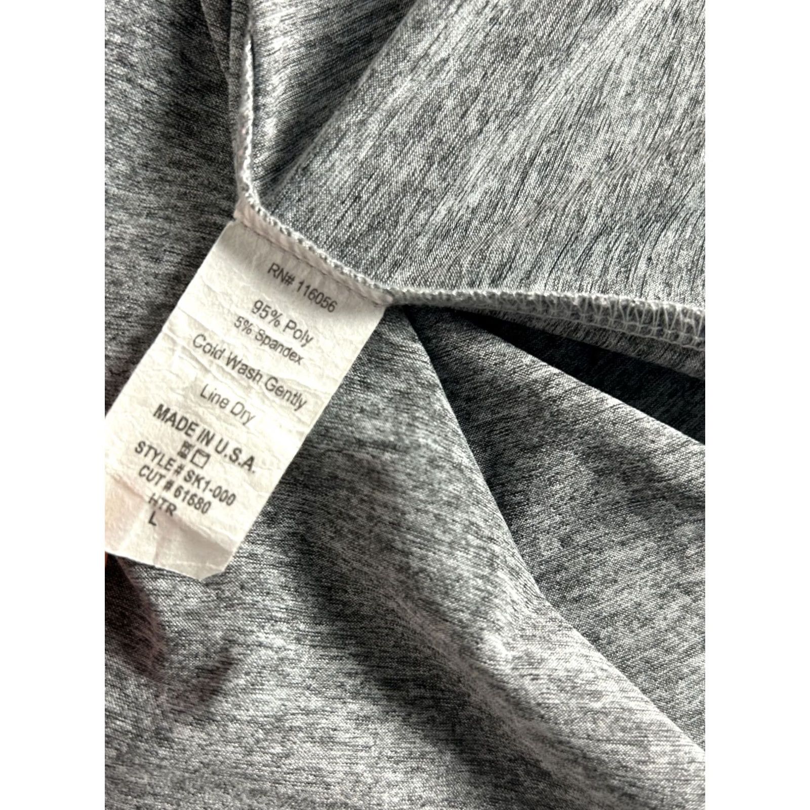 Vintage Jess & Jane Womens Heather Gray Graphic Print 3/4 Sleeve Top Large Stretch USA Made Size L / US 10 / IT 46 - 5 Thumbnail