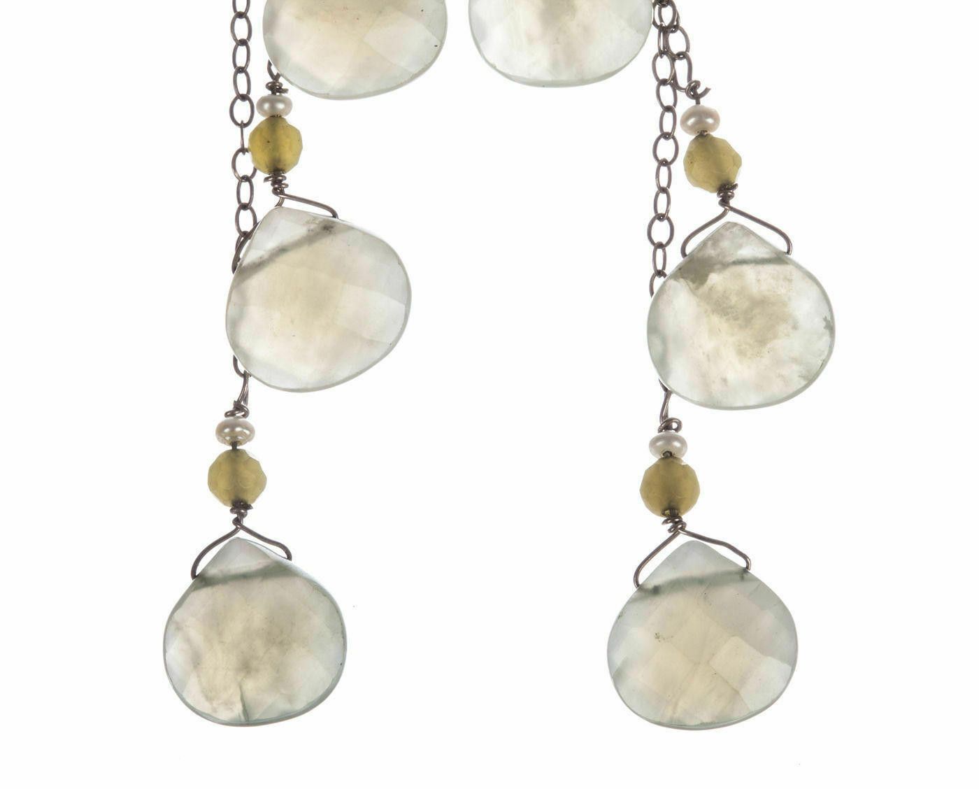 Handmade Handmade Pearl and Lemon Quartz Drop Earrings Size ONE SIZE - 4 Thumbnail