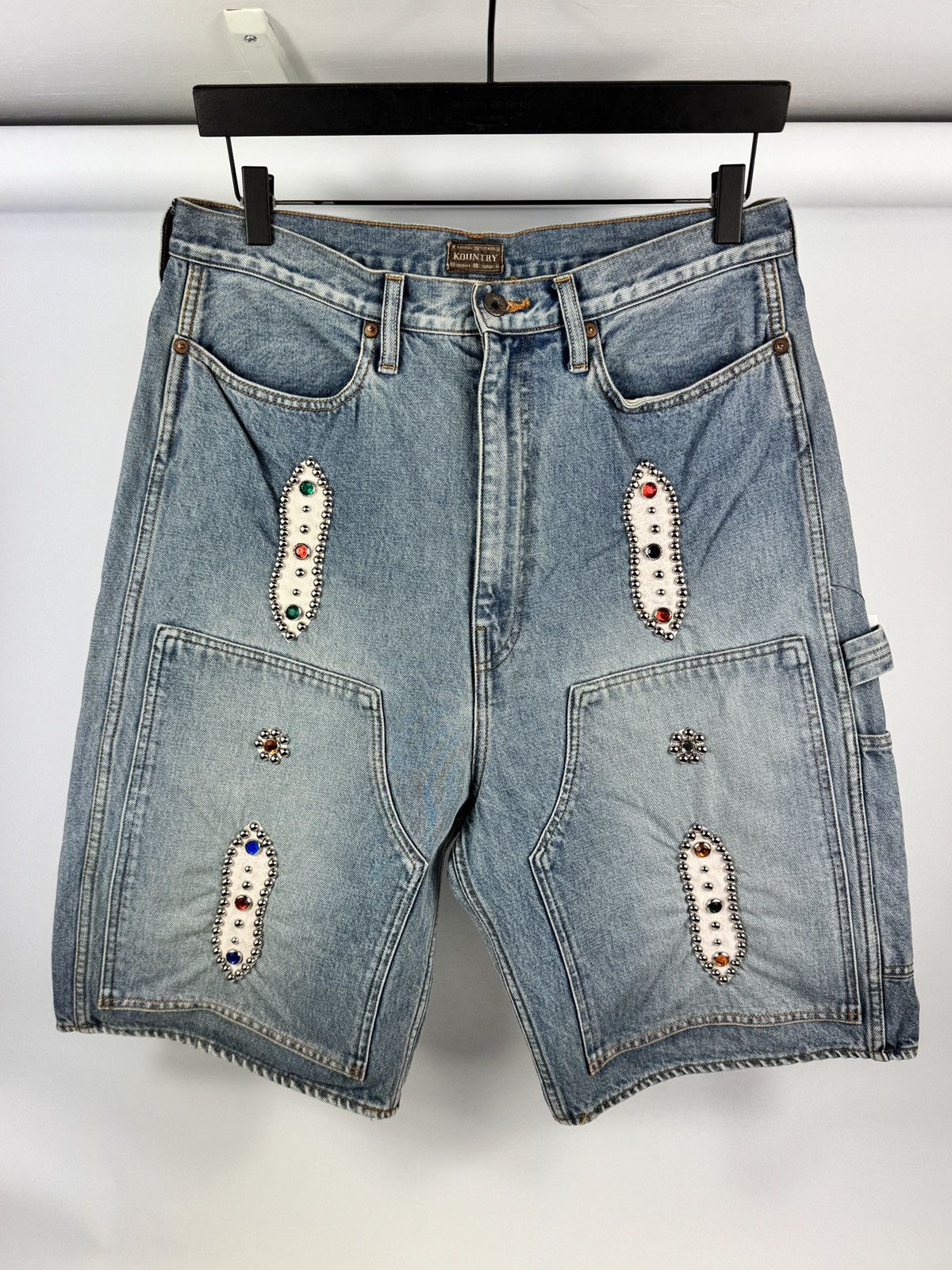 Kapital Kountry STRAIGHT LEG CRYSTAL EMBELLISHED SHORTS Size US 38 / EU 54 - 1 Thumbnail