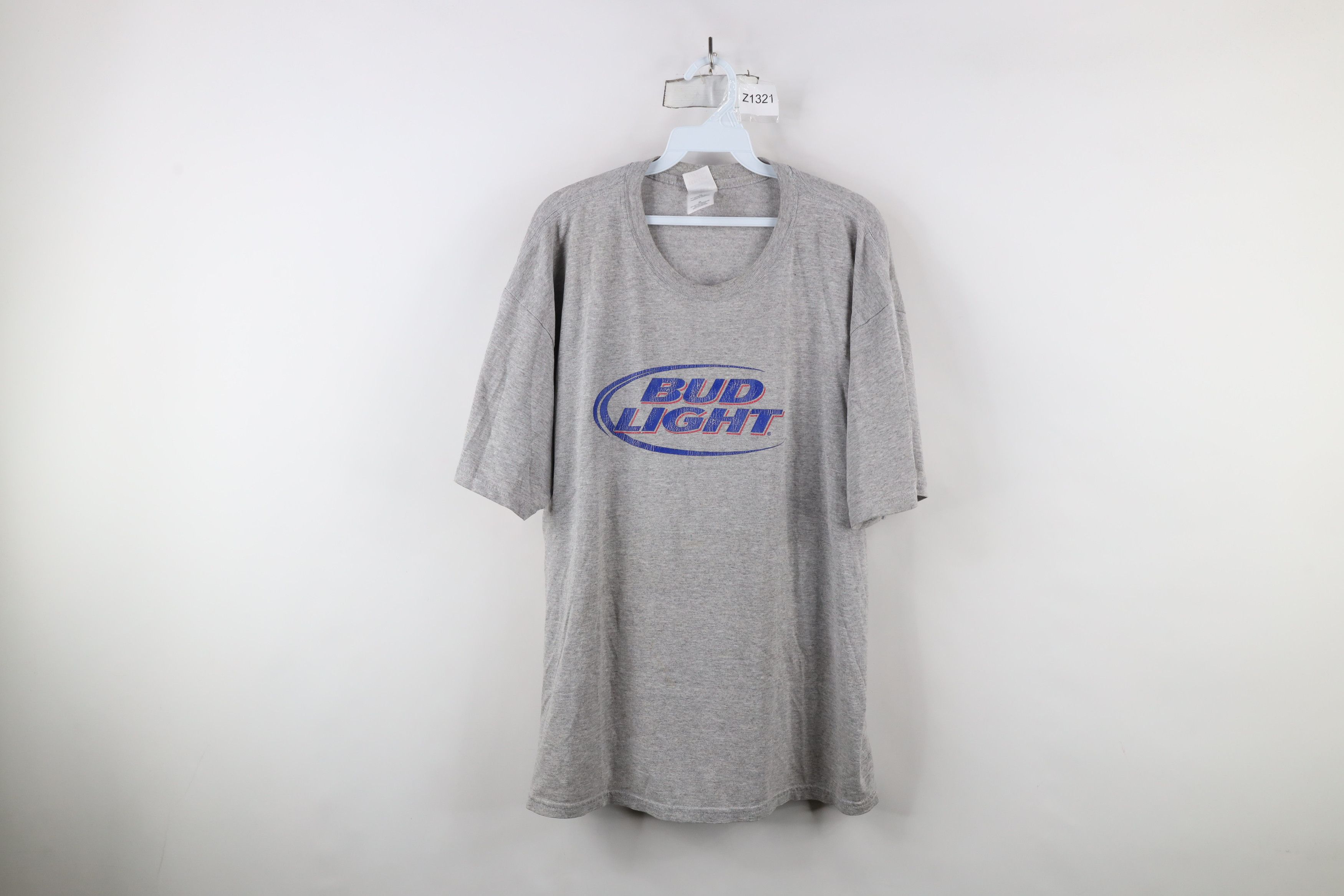 Vintage Vintage Spell Out Bud Light Beer Short Sleeve T-Shirt Gray Size US XL / EU 56 / 4 - 1 Thumbnail