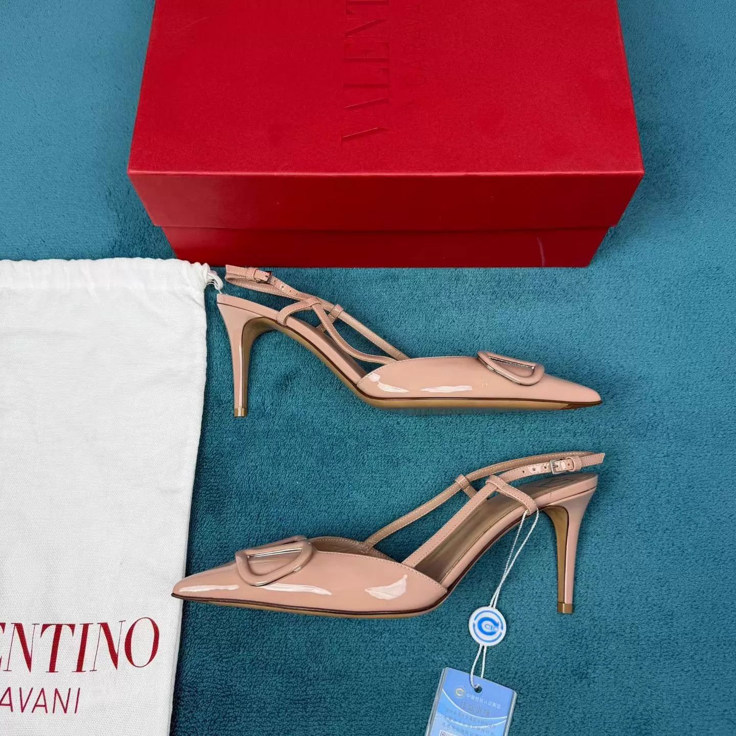 Valentino Valentino Patent Back-Lace Stiletto Cinnamon Pink Size US 6.5 / IT 36.5 - 2 Thumbnail
