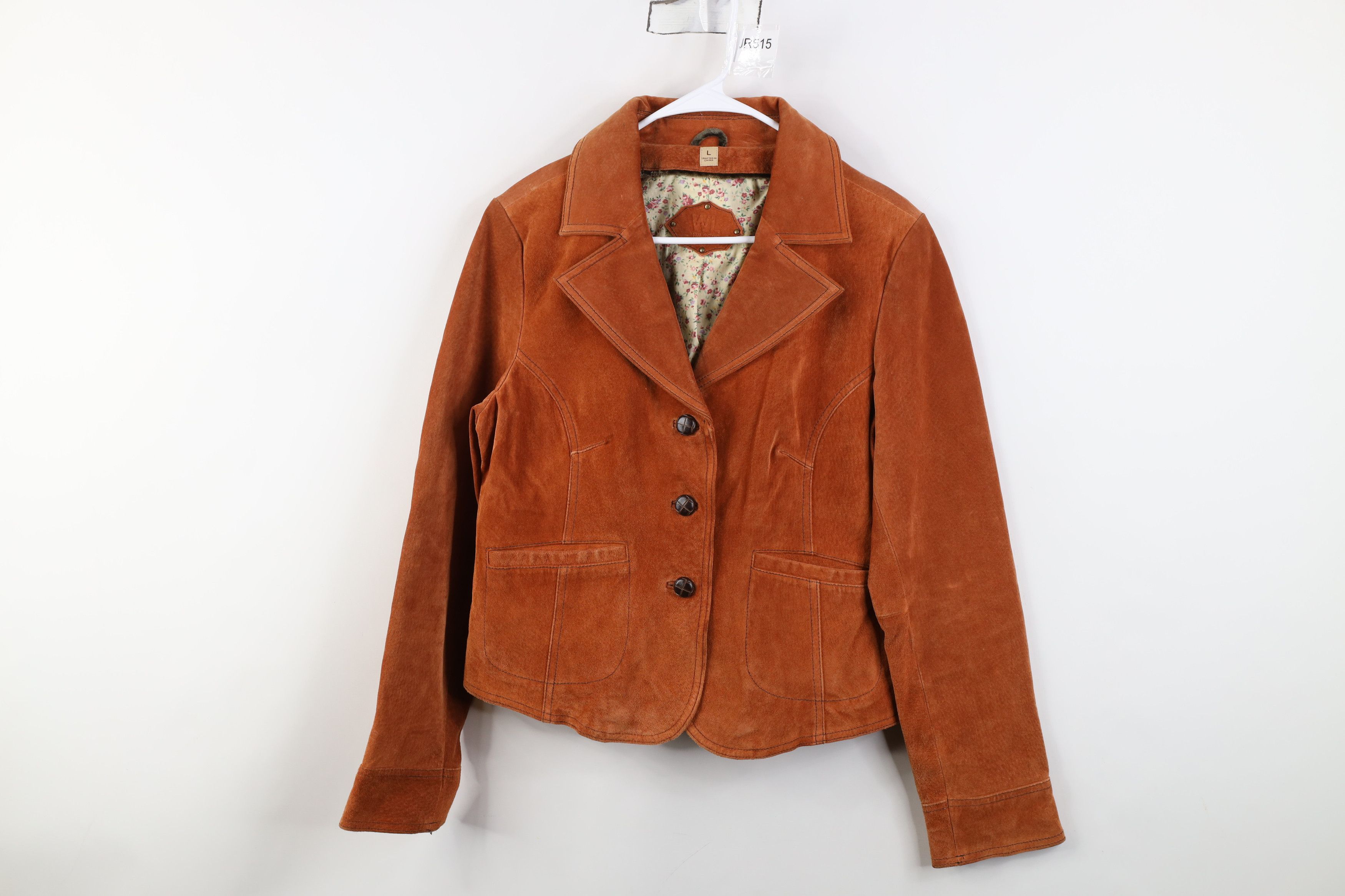 Vintage Vintage 90s Streetwear Suede Leather Jacket Burnt Orange Size L / US 10 / IT 46 - 1 Thumbnail