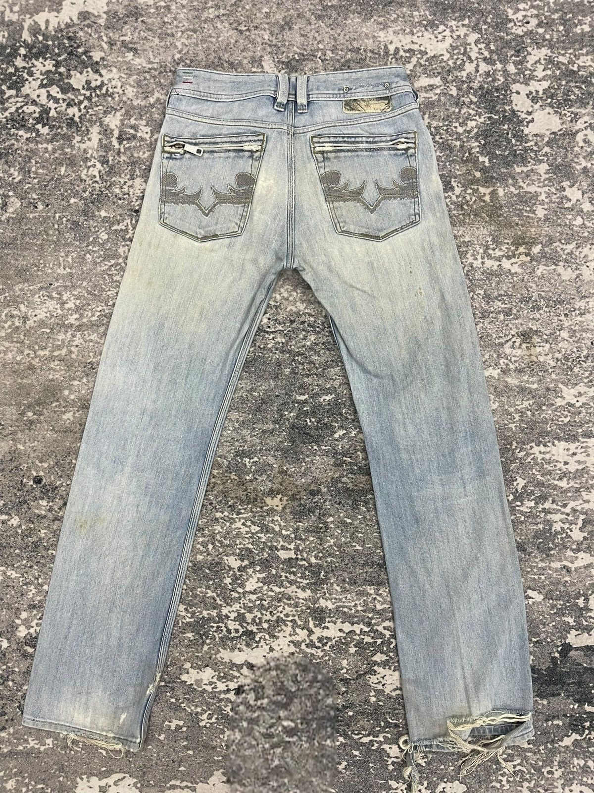 image of Vintage Diesel Yarik Fly Button Straight Cut Denim in Light Blue, Men's (Size 27)
