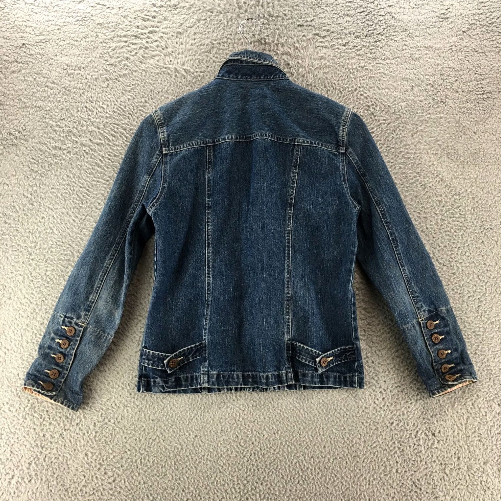 Denime Carribean Joe Jacket Womens S Blue Cotton Button Up Collared Pockets Size S / US 4 / IT 40 - 7 Thumbnail