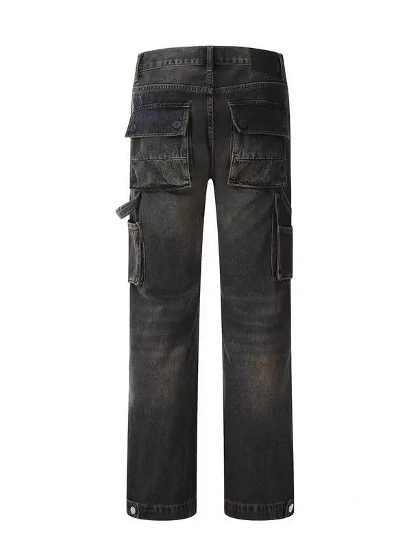 VIBE Nostalgic washed workwear-breasted micro-flare jeans Size US 31 - 7 Thumbnail