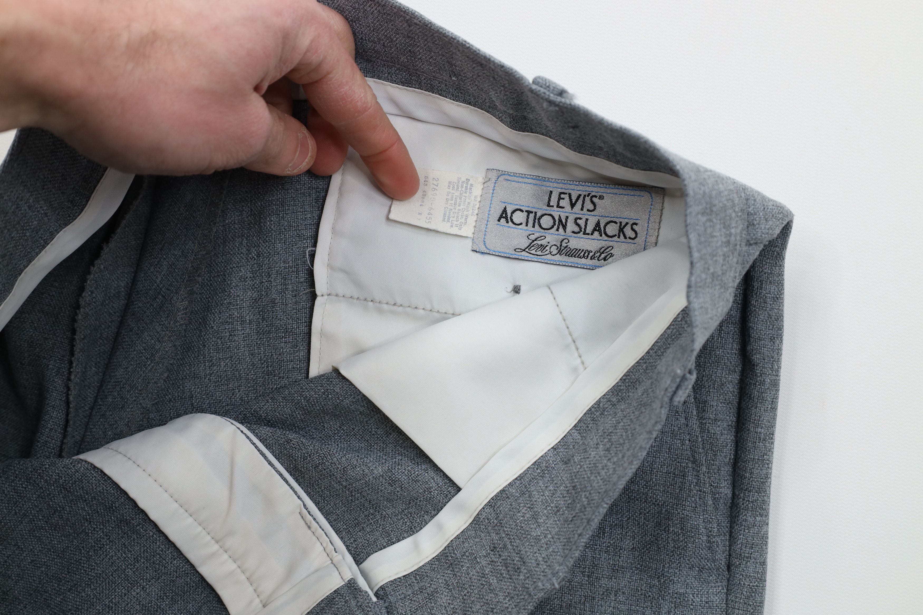 Levi's Vintage 70s Levis Wide Leg Chino Pants Trousers Gray USA Size US 36 / EU 52 - 8 Thumbnail