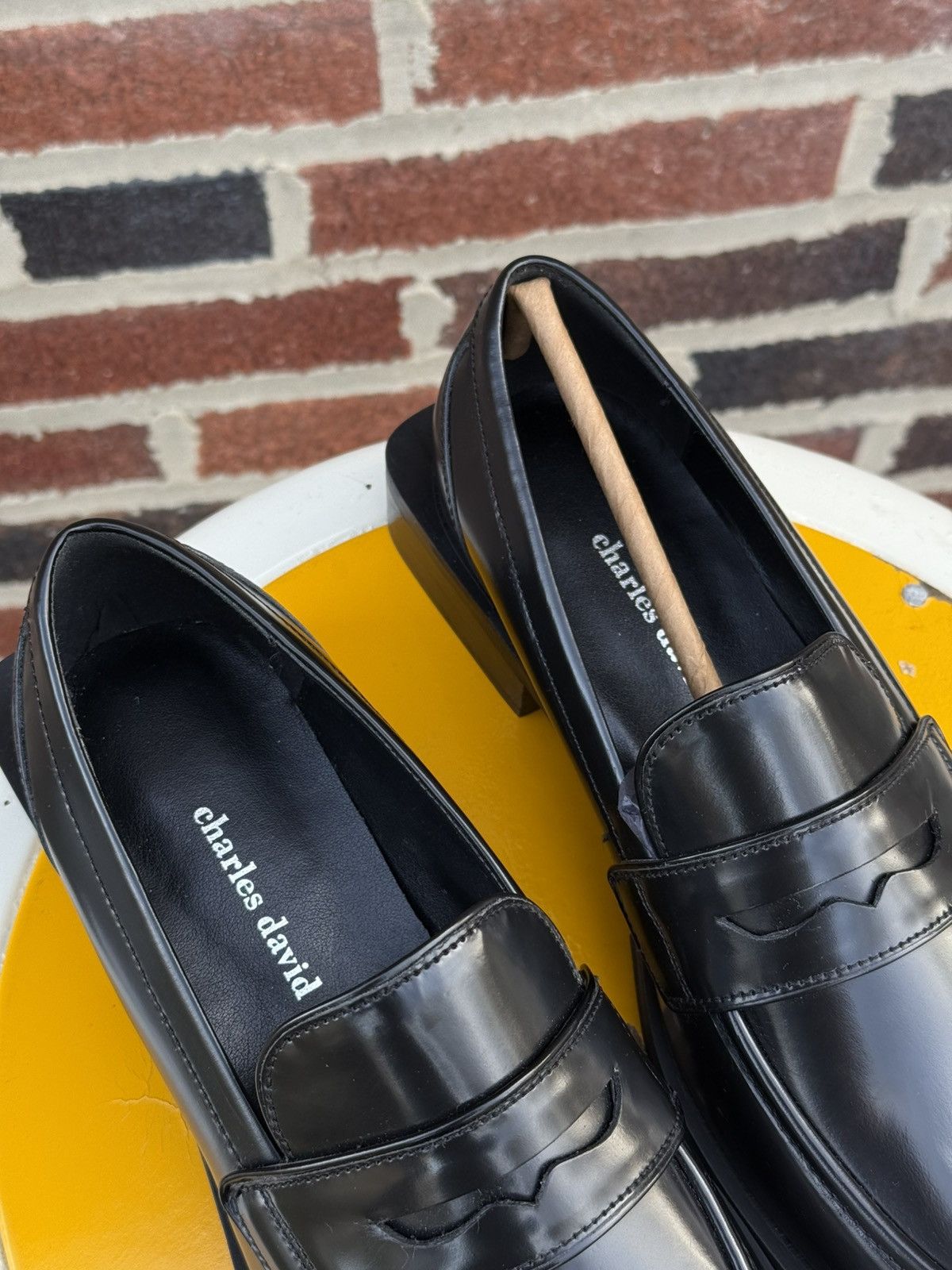 Other Charles David Delusion Platform Black Leather Loafers Unisex Size US 6.5 / EU 39-40 - 5 Thumbnail