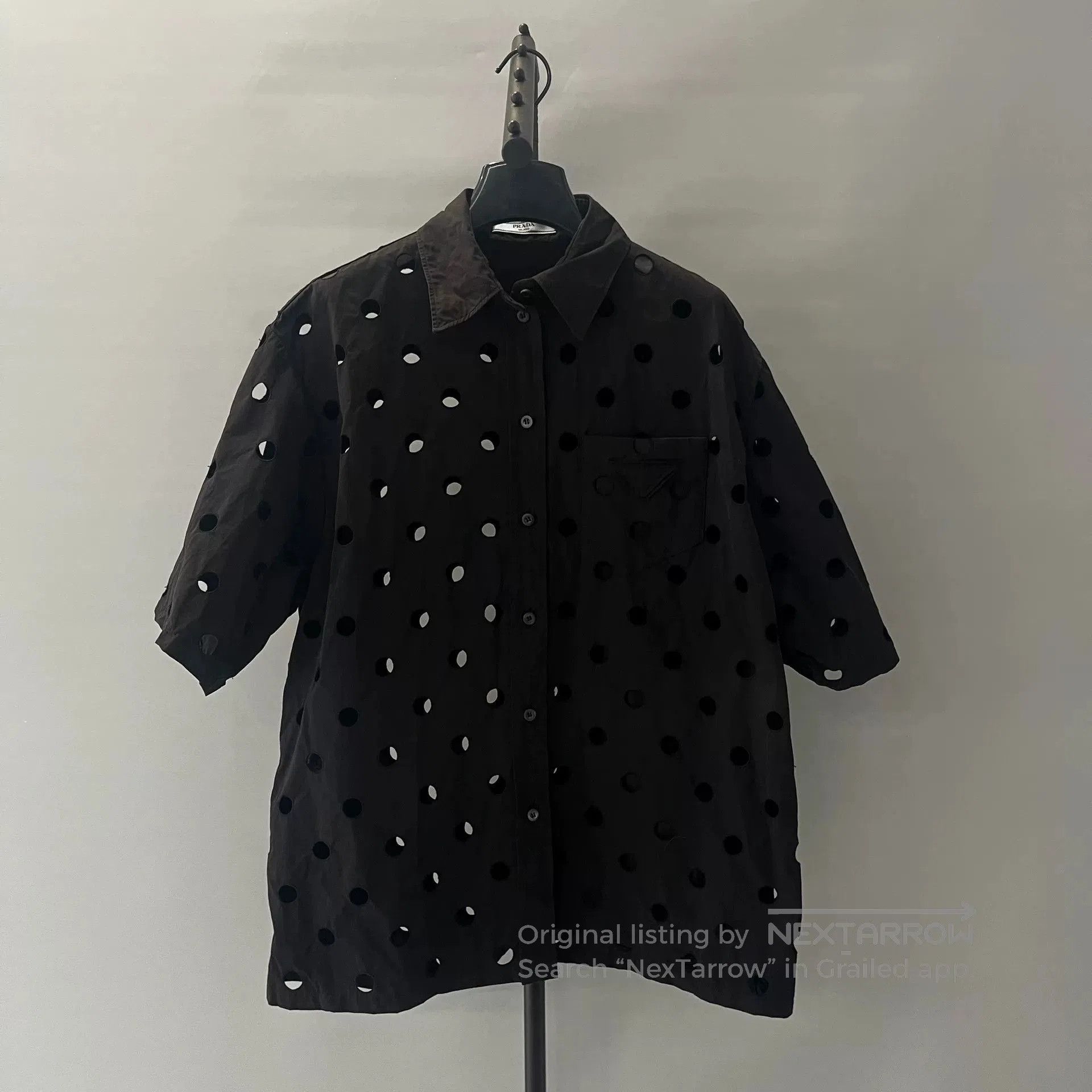 Prada PRADA Show Black Shirt with Holes. Size US XL / EU 56 / 4 - 1 Thumbnail