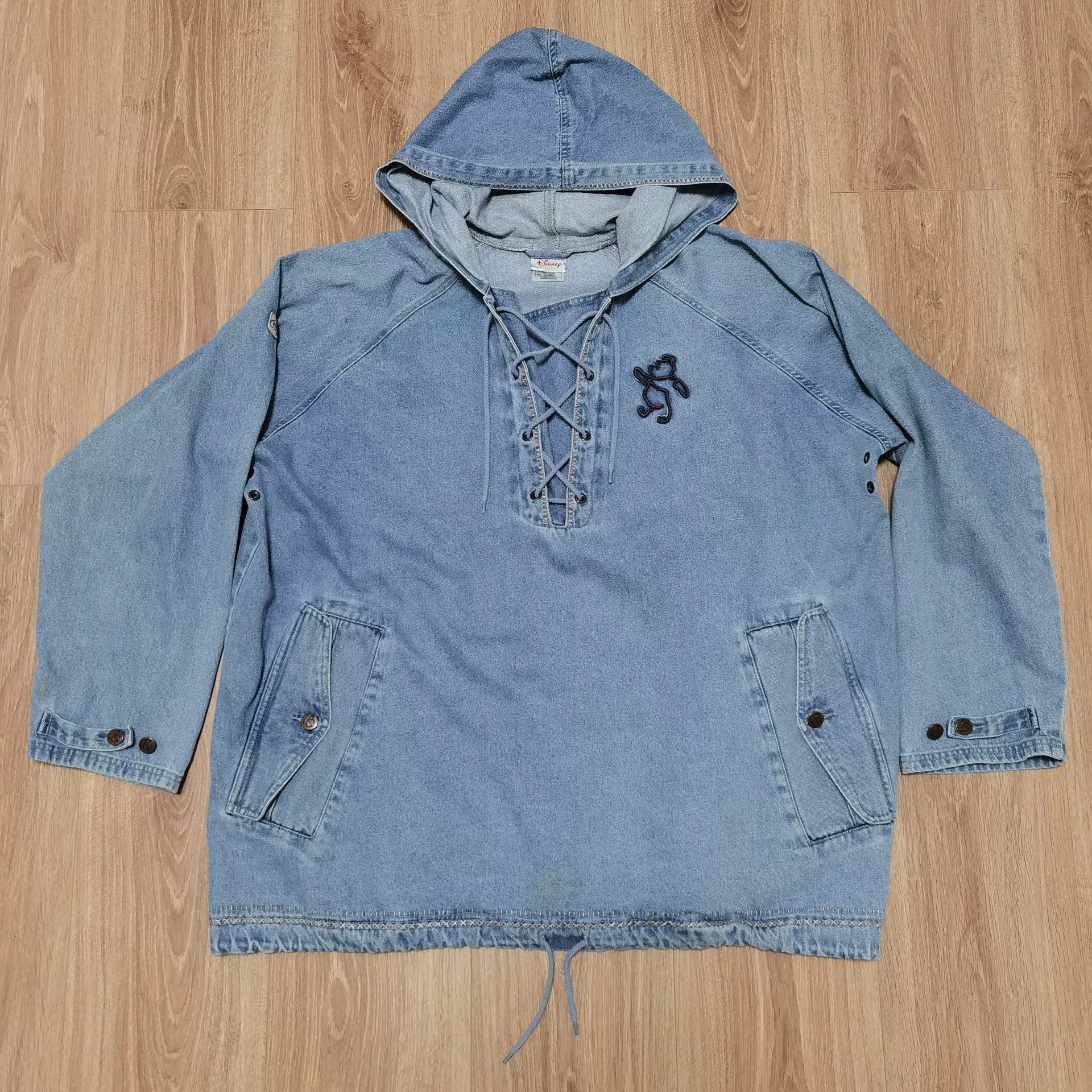 Vintage Vintage 90s Disney Winnie Pooh Denim Hoodie Size US XXL / EU 58 / 5 - 1 Thumbnail