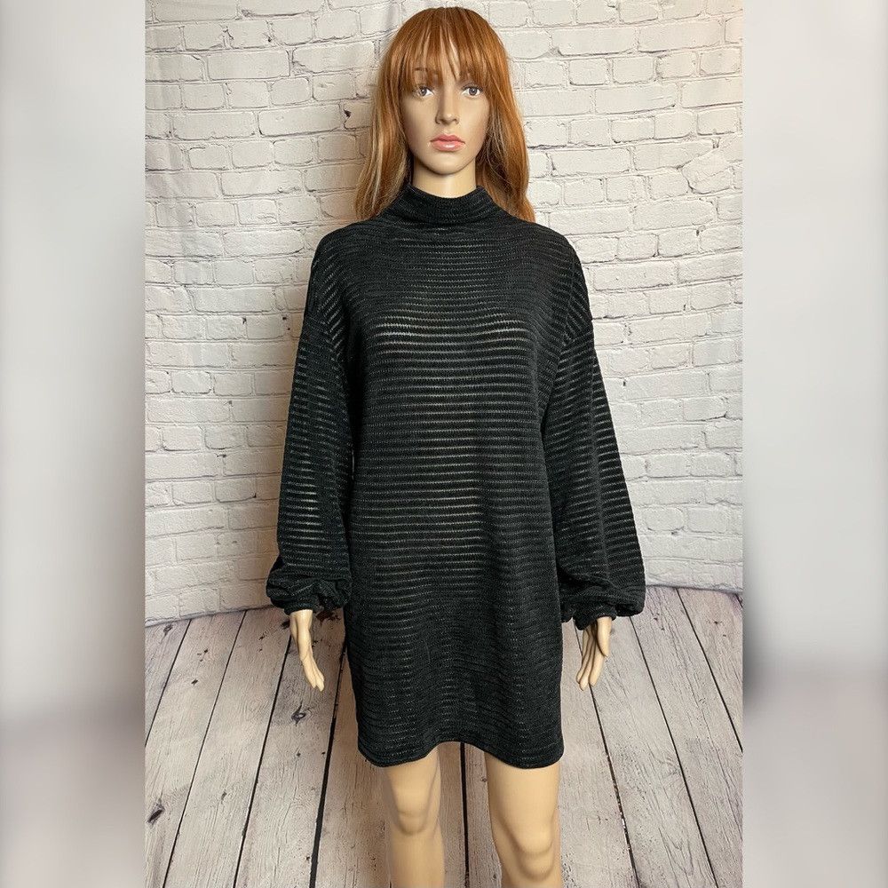 Other NWT New $88 BCBGeneration Black Knit Velvet Sweater Dress T Size M / US 6-8 / IT 42-44 - 1 Thumbnail