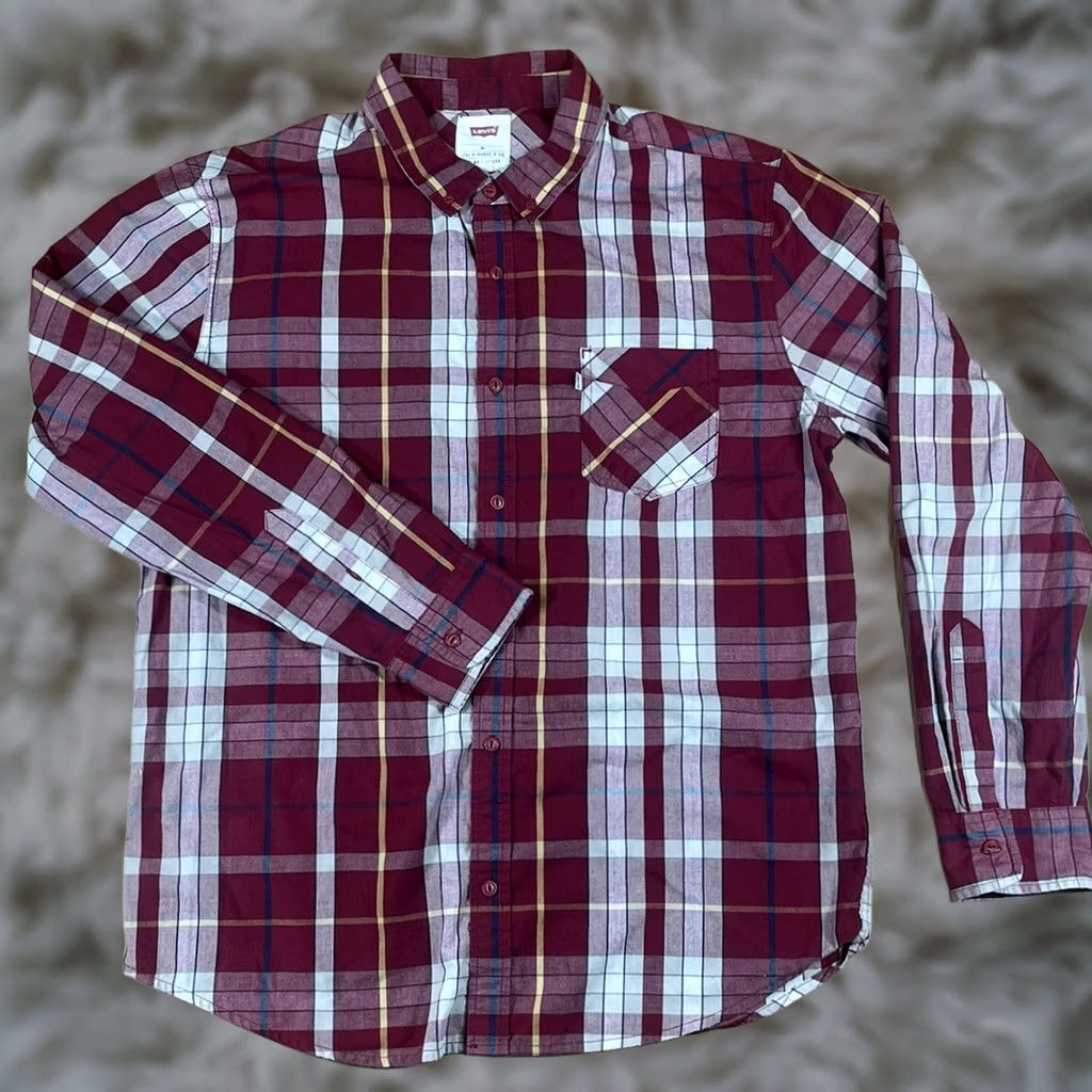 CO Levi’s Strauss & Co Shirt Men’s XL Multicolor Plaid Button Up Flannel Clean Casual Size US XL / EU 56 / 4 - 1 Thumbnail