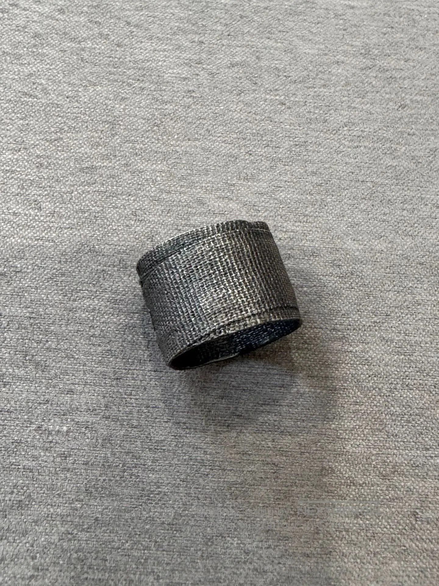 DETAJ DETAJ Black Bandage Silver Ring Size 16. Size ONE SIZE - 1 Thumbnail