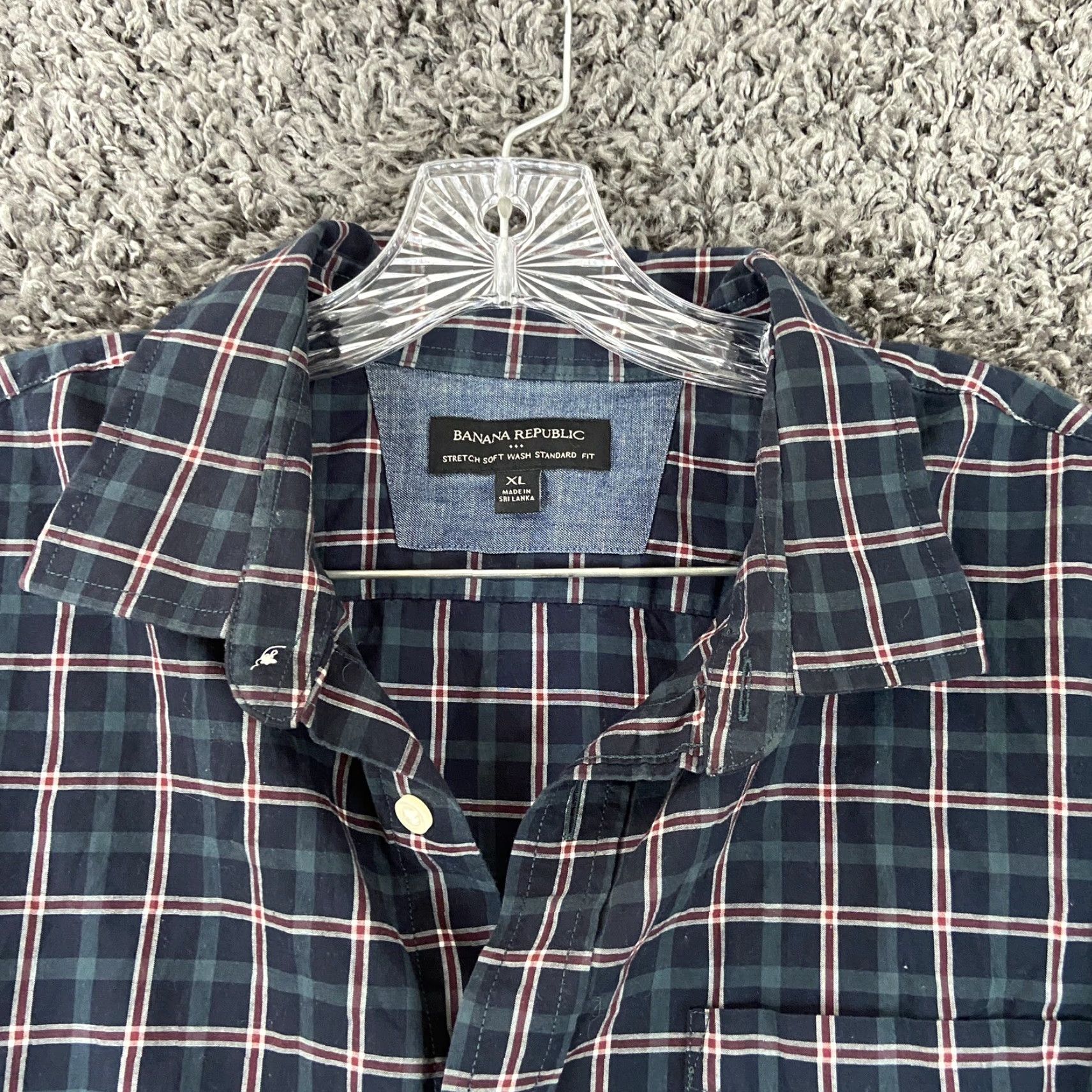 Banana Republic Banana Republic Shirt Button-Up Adult XL Multicolor Plaid Long Sleeve Mens Size US XL / EU 56 / 4 - 5 Thumbnail