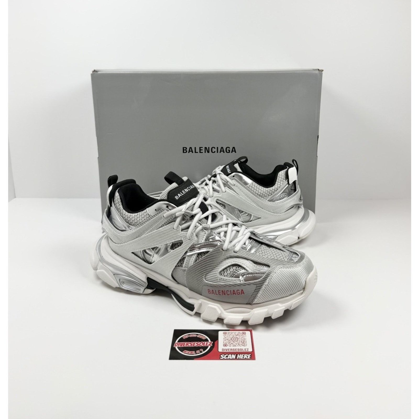 Balenciaga Size 43EU/10US - Balenciaga Track Metallic Silver NEW! Size US 10 / EU 43 - 1 Thumbnail