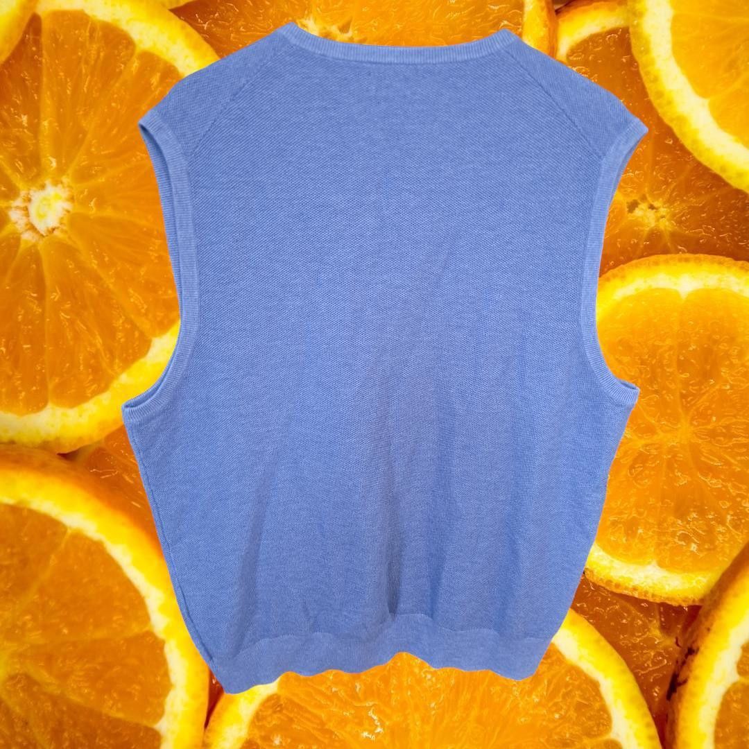 Polo Ralph Lauren Polo Ralph Lauren Blue V Neck Sweater Vest Pima Cotton Size Size US XL / EU 56 / 4 - 4 Thumbnail