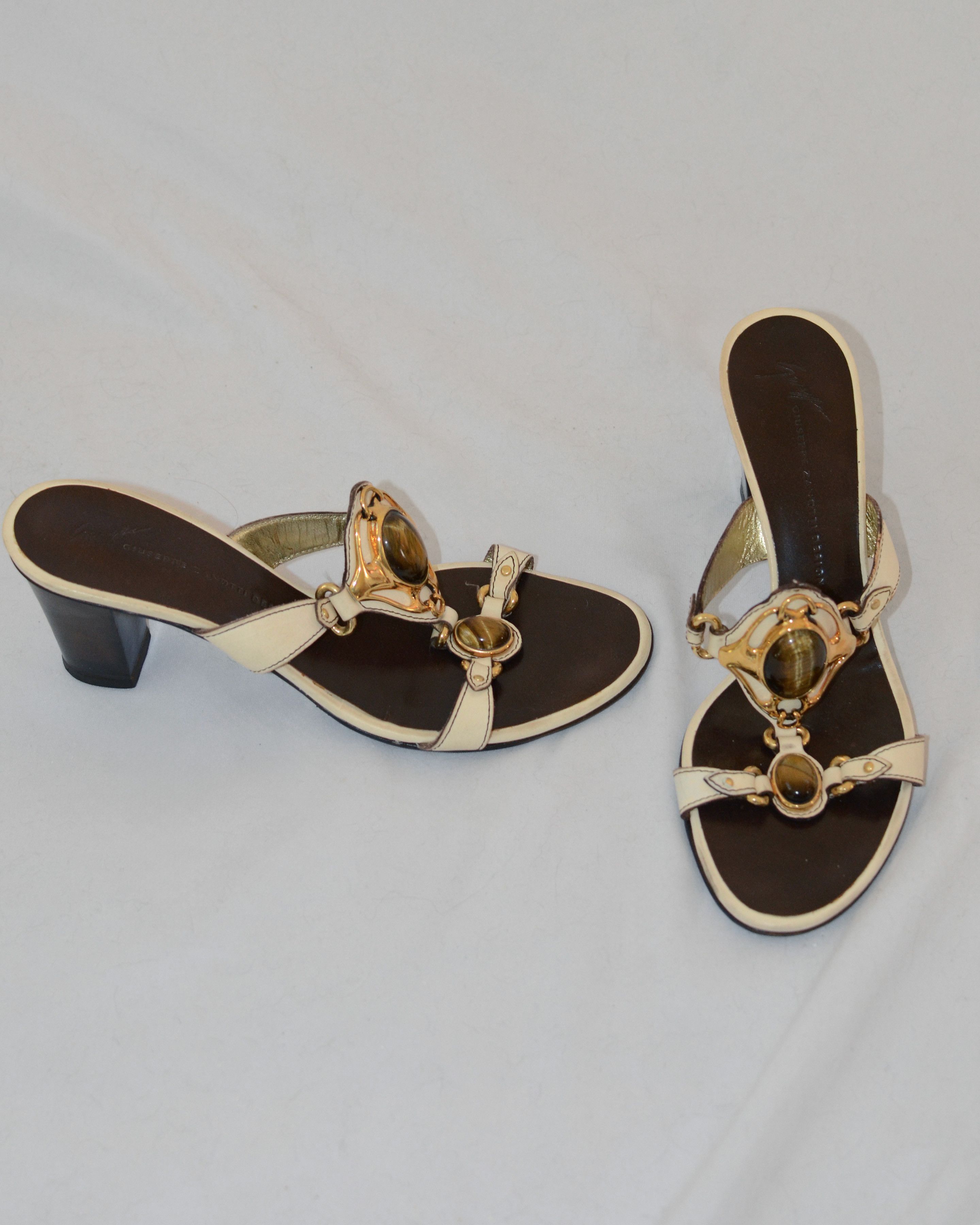 Giuseppe Zanotti GIUSEPPE ZANOTTI GEM LEATHER HEELS Size US 6.5 / IT 36.5 - 2 Thumbnail