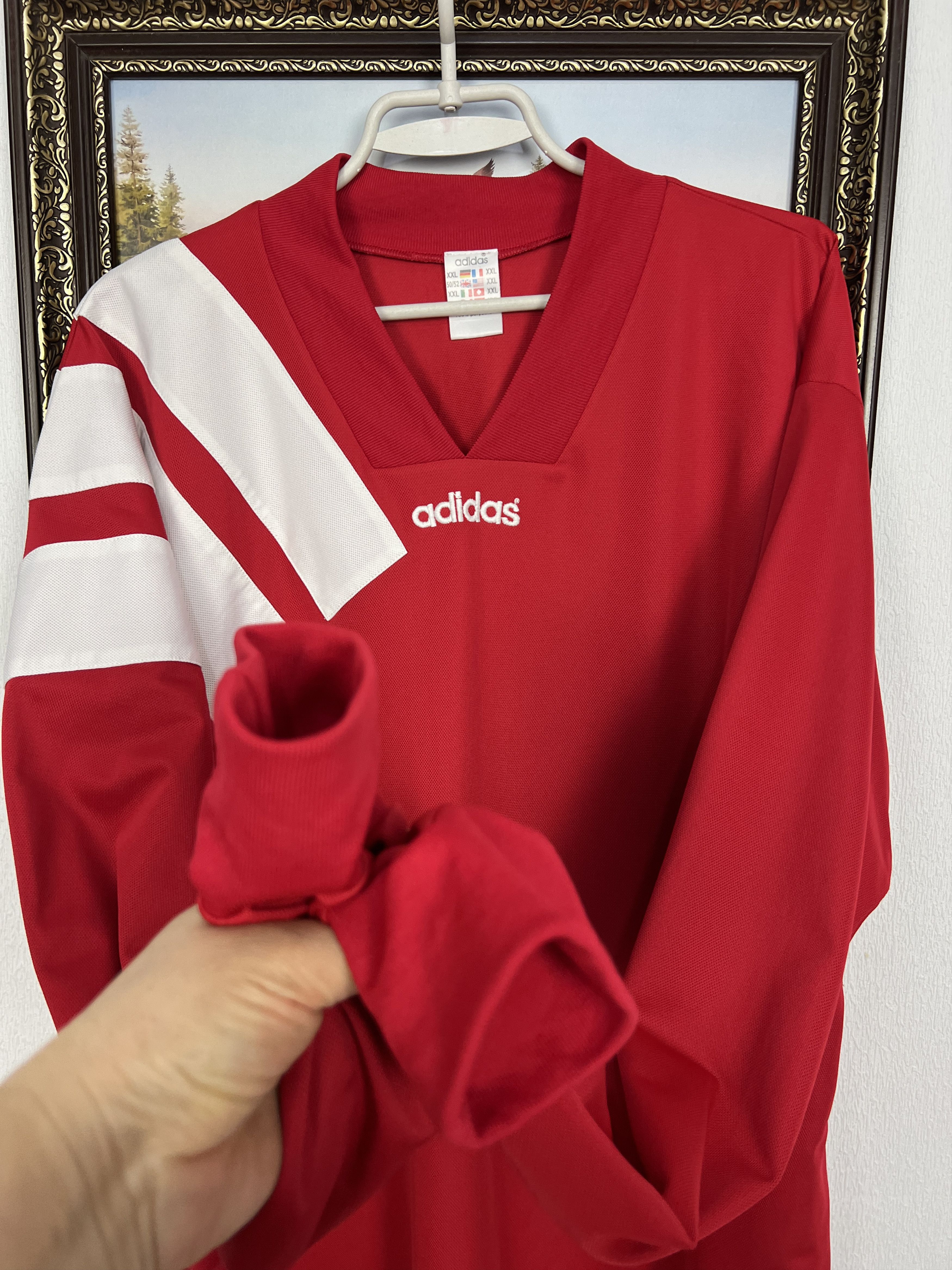 Adidas Vintage Equipment Football Template Shirt Long Sleeve Jersey Size US XXL / EU 58 / 5 - 4 Thumbnail