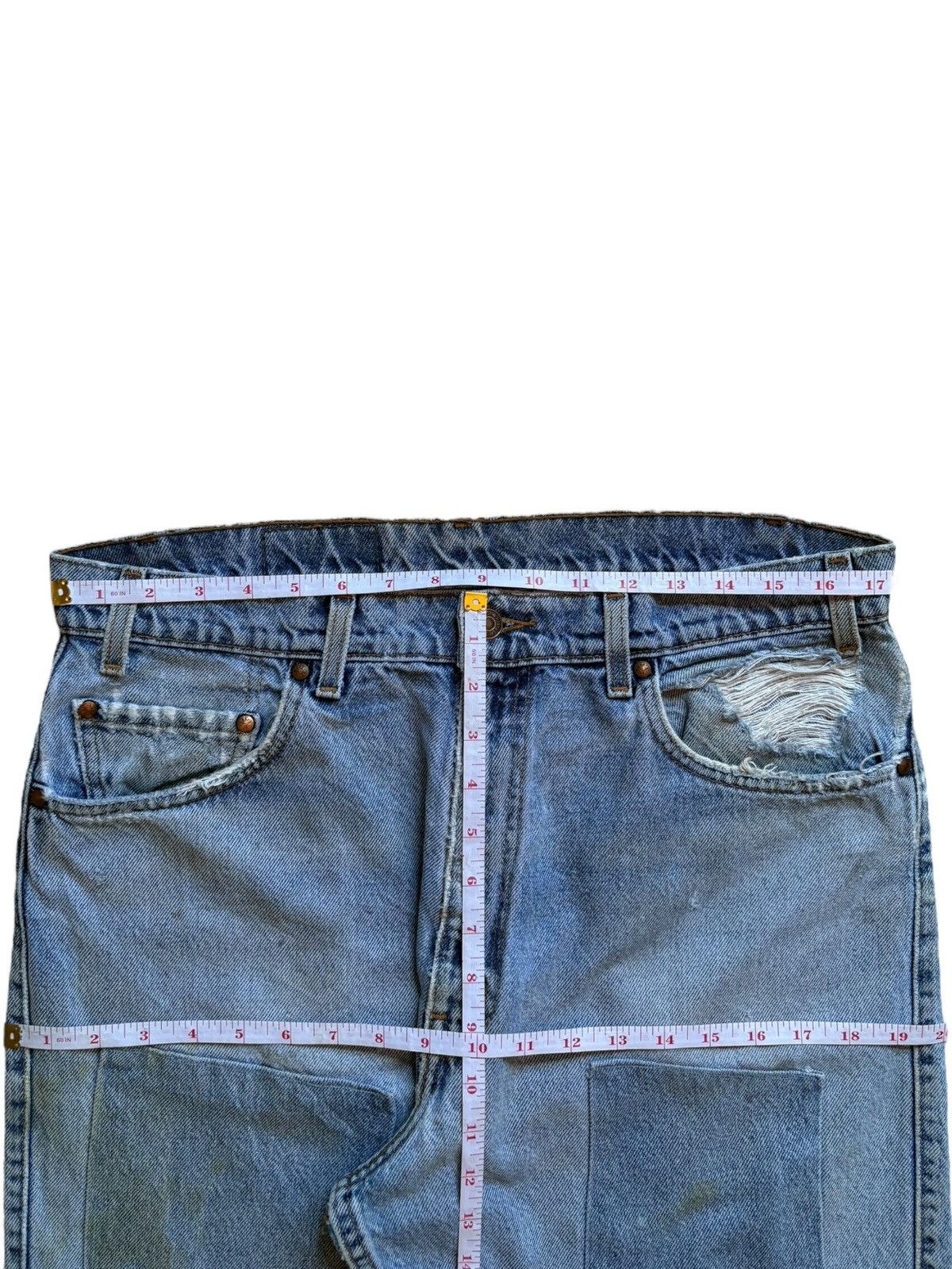 Levi's Vintage 90s Levis 540 Orange Tab Mud Wash Patched Baggy Jean Size US 35 - 13 Thumbnail