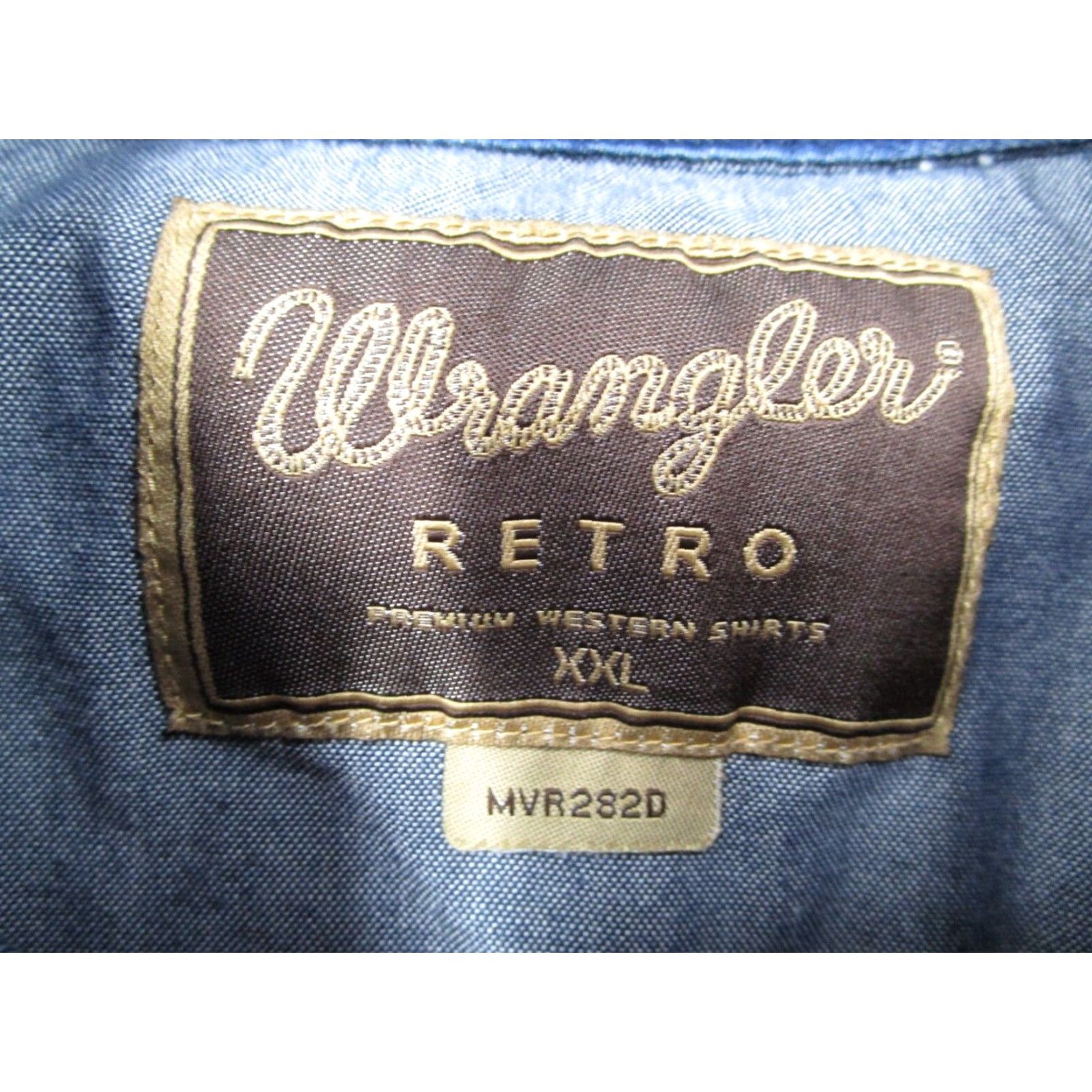 Wrangler Wrangler Shirt Men 2XL Blue Denim Button-Up Pearl Snaps Sawtooth Yoke Vintage No Size US XXL / EU 58 / 5 - 3 Thumbnail