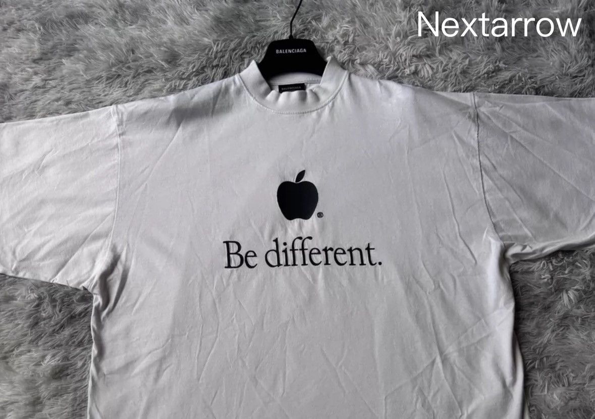 Balenciaga Balenciaga beige apple embroidery Be short sleeved shirt Size US M / EU 48-50 / 2 - 1 Thumbnail