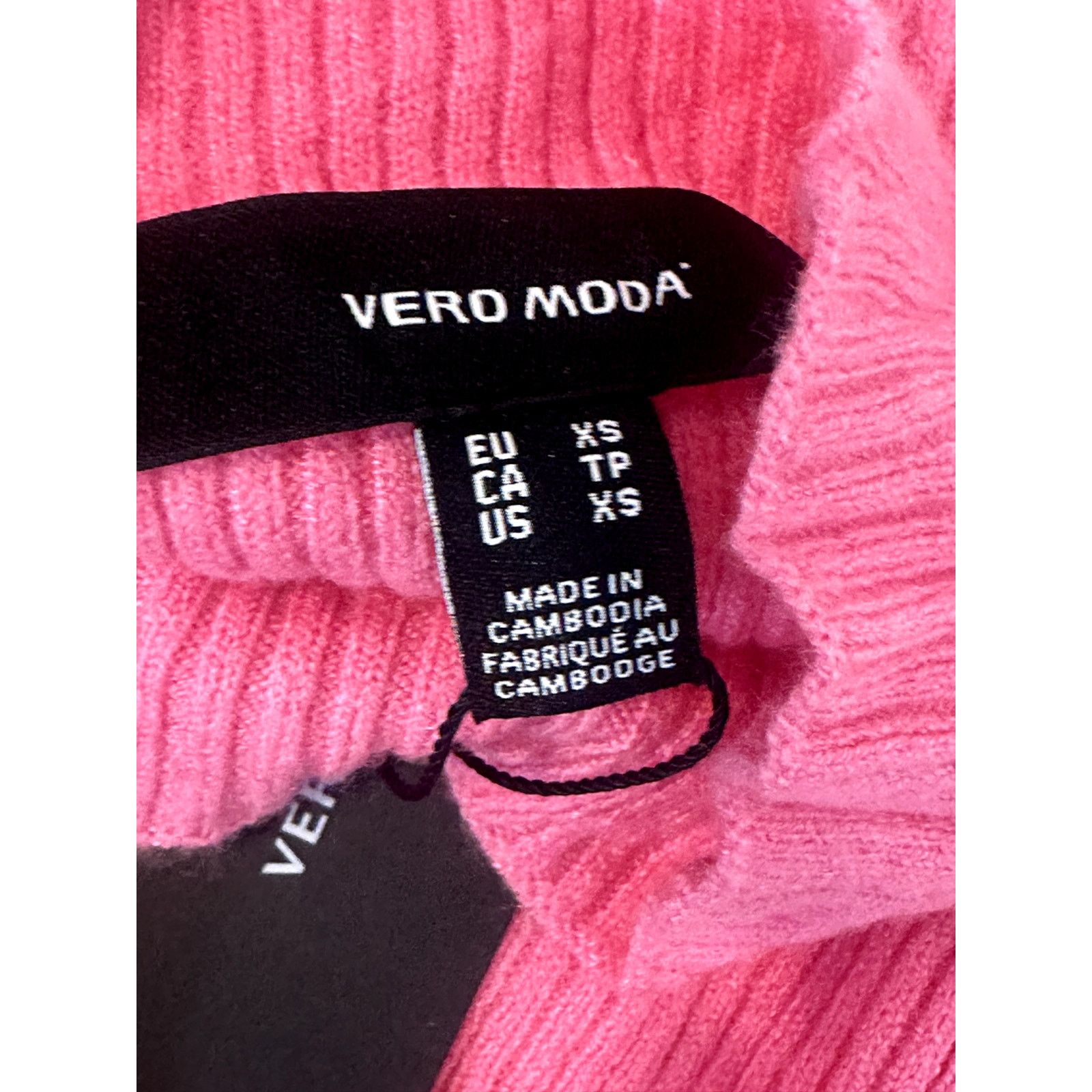 Other Vero Moda Women's Pink Mock Neck Ribbed Sweater XS NWT Size XS / US 0-2 / IT 36-38 - 9 Thumbnail